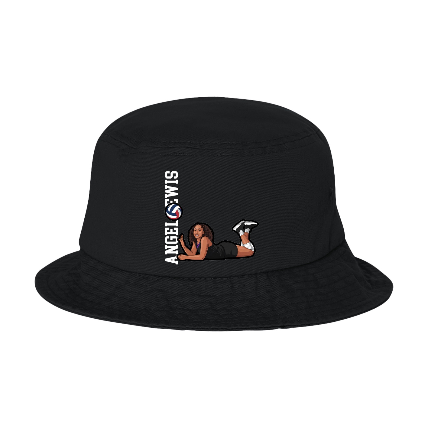 Bucket Cap — Name Vertical in Black