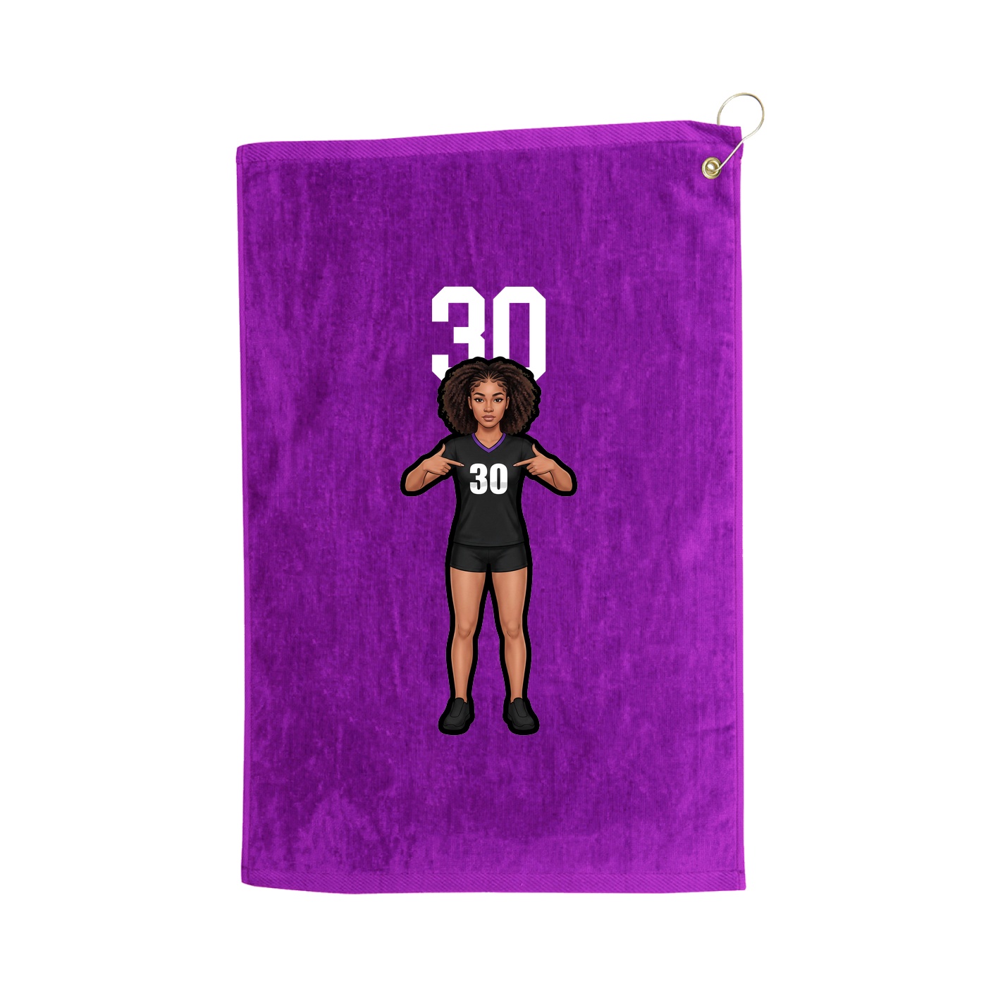 Golf Towel — Number Top in Purple