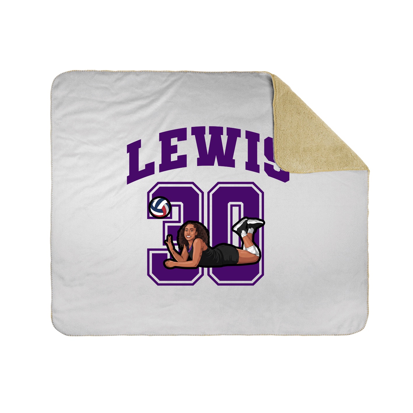 Throw Blanket — Number in White