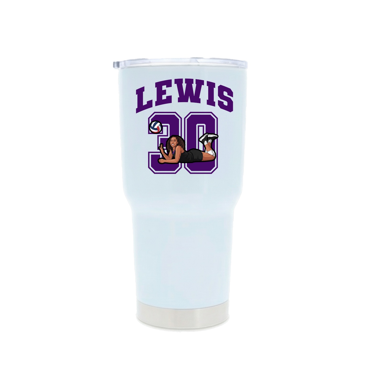 30oz Stainless Steel Tumbler — Number in White