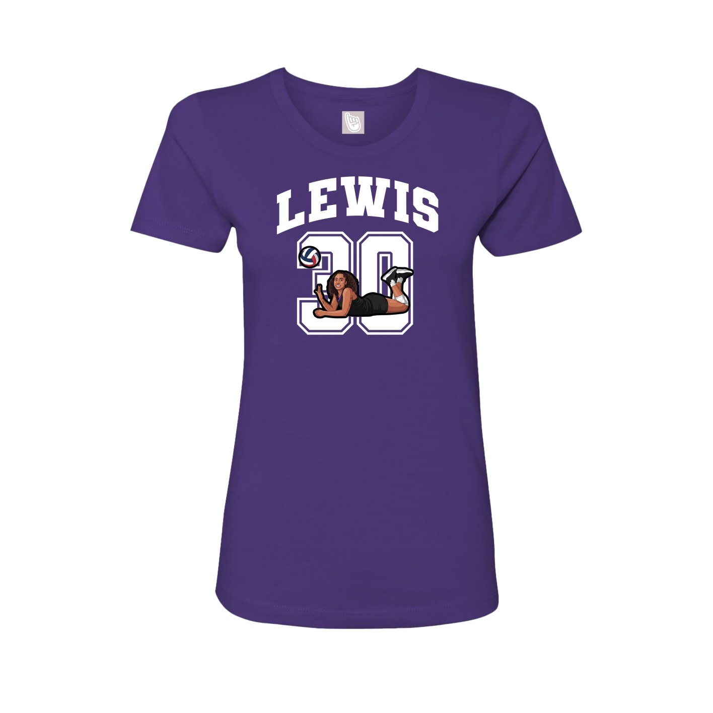 Fitted Women's Tee — Number in Purple