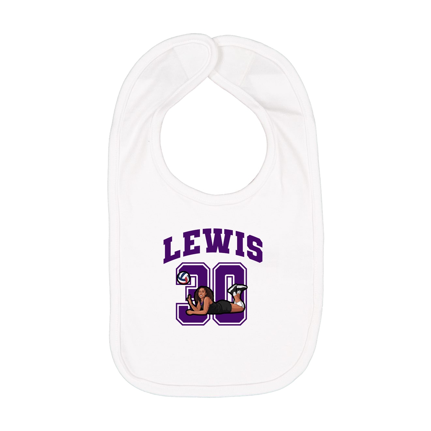 Infant Bib — Number in White