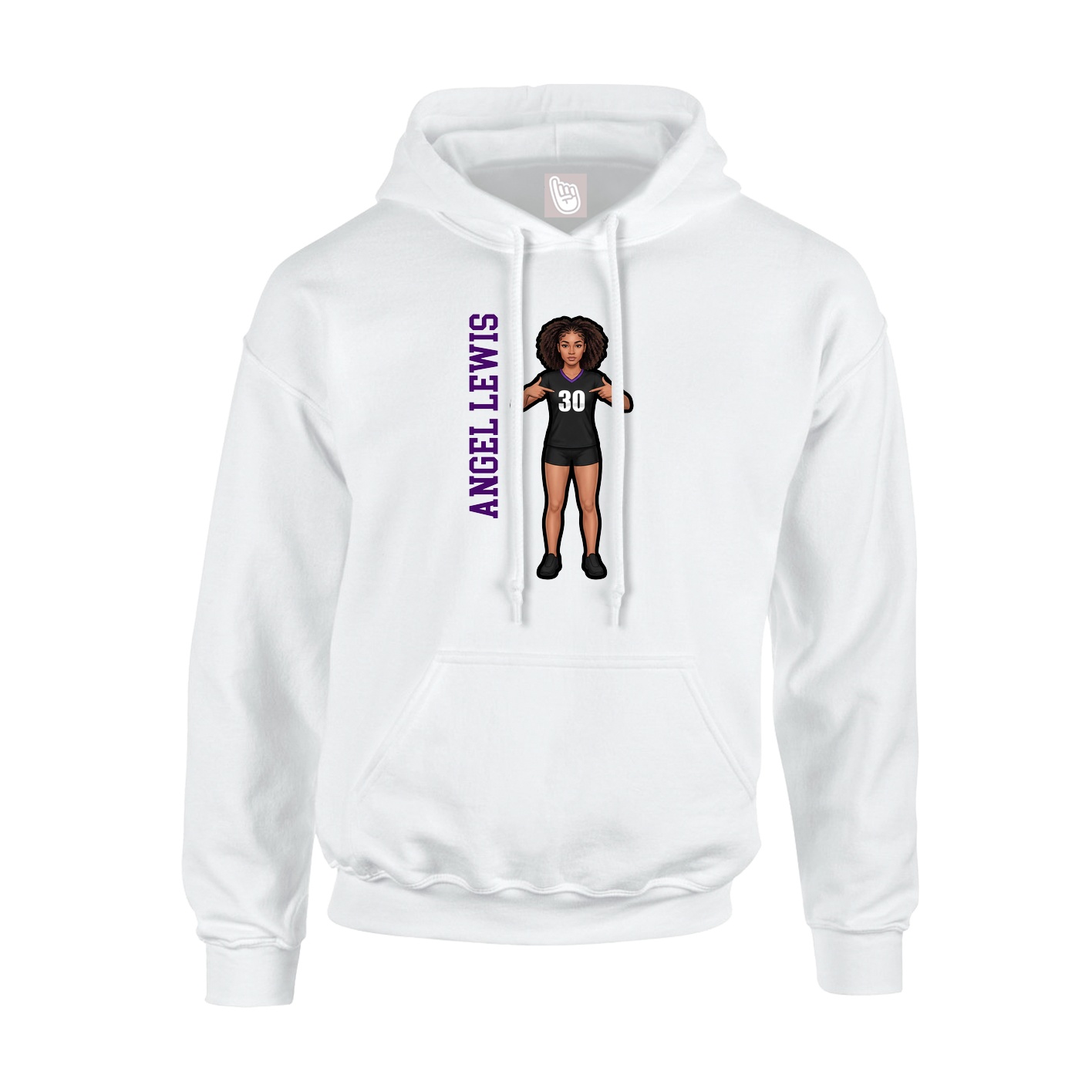 Hoodie — Name Vertical in White
