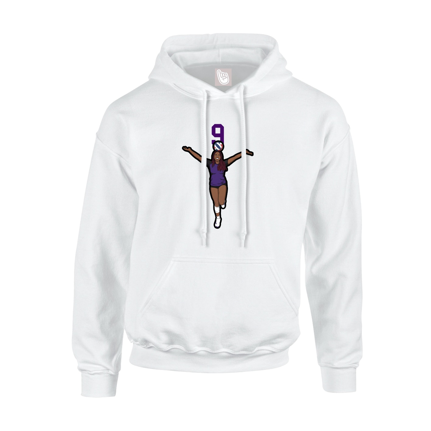 Hoodie — Number Top in White
