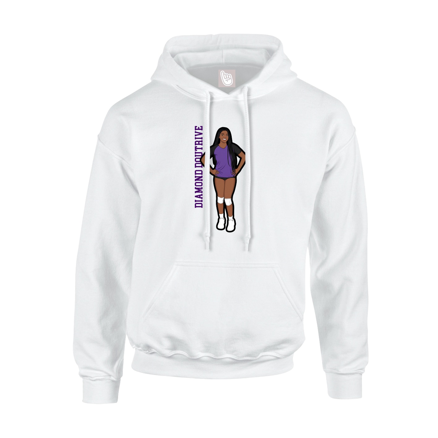 Youth Hoodie — Name Vertical in White