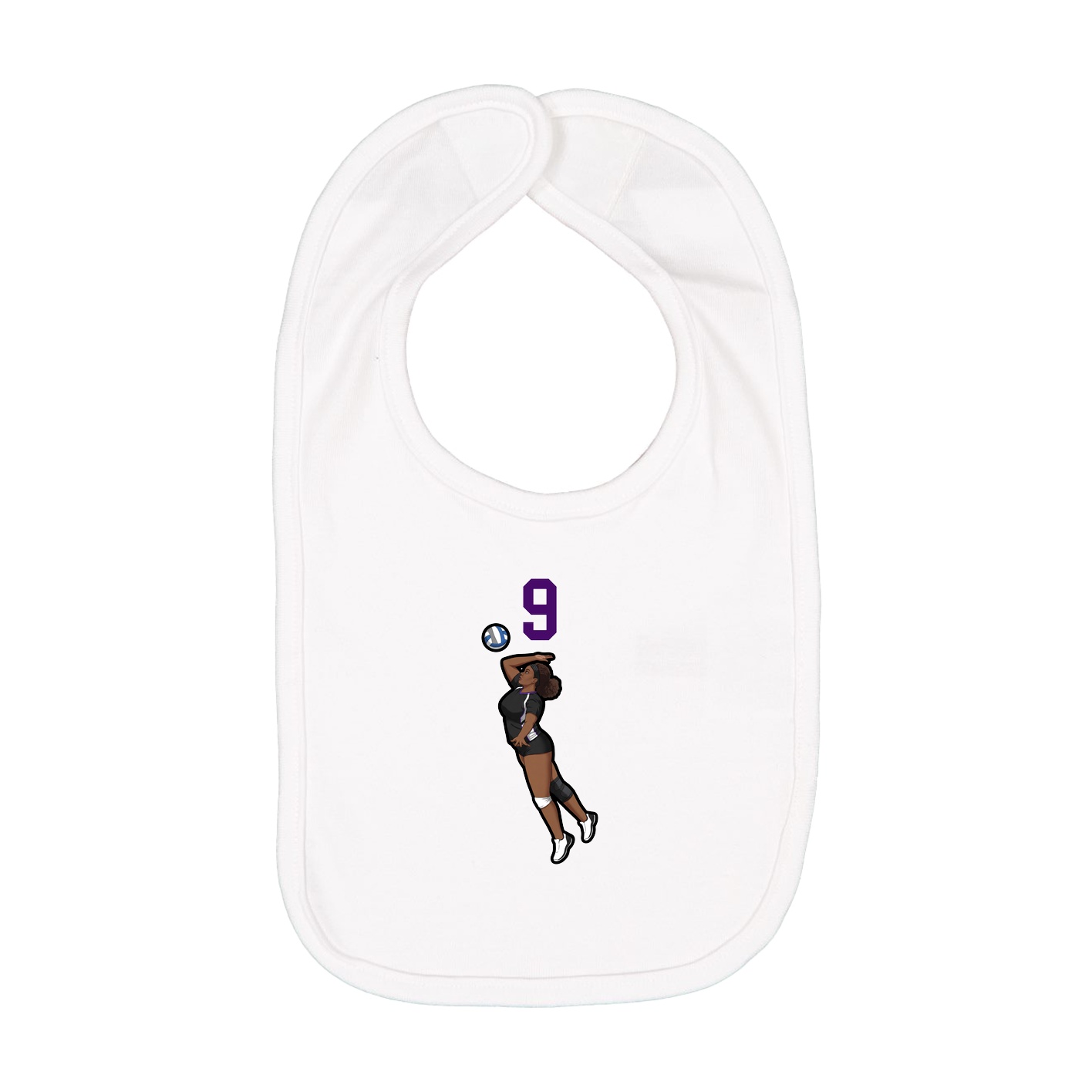 Infant Bib — Number Top in White