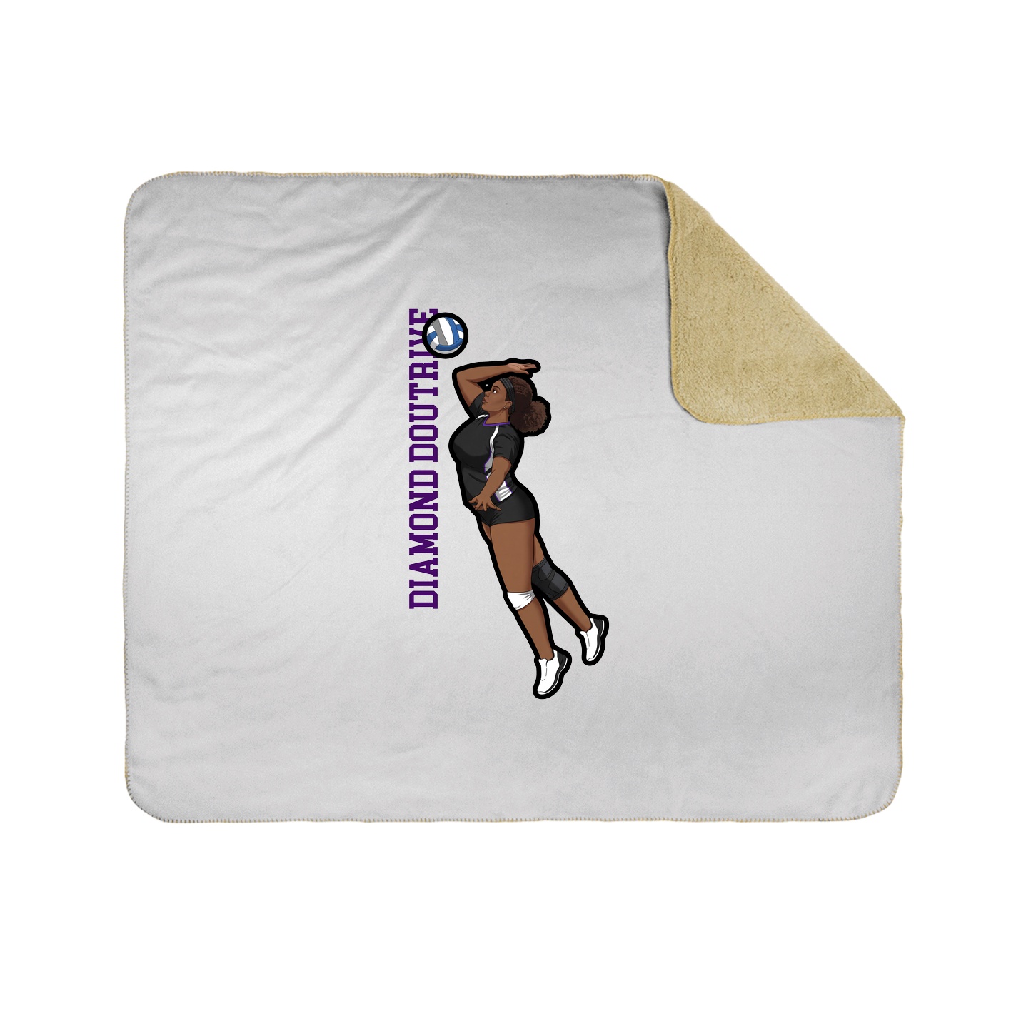 Throw Blanket — Name Vertical in White