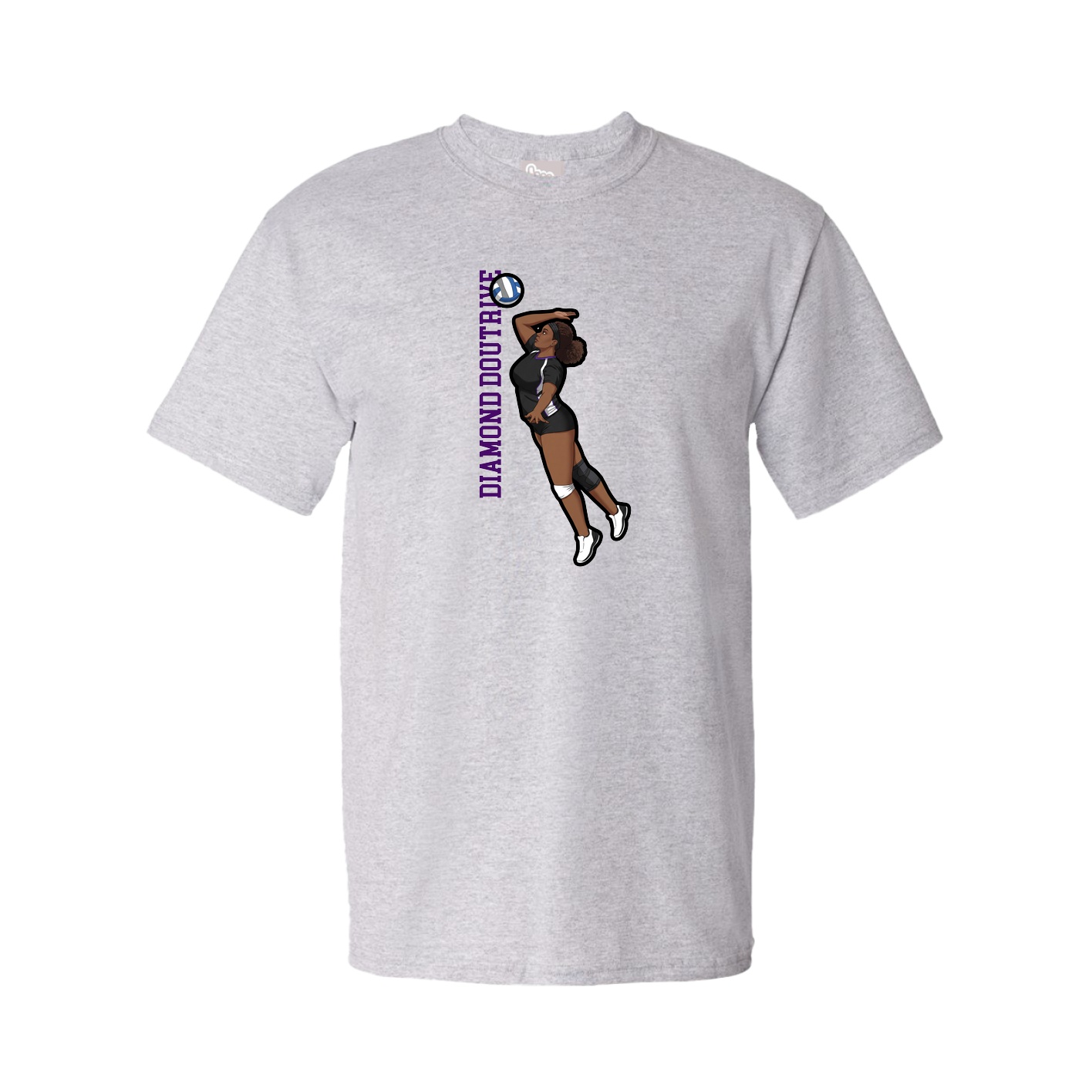Tee — Name Vertical in Grey