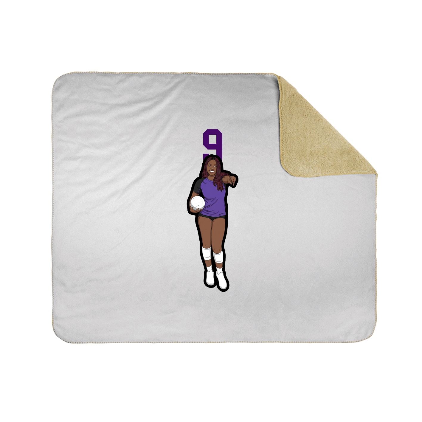 Throw Blanket — Number Top in White
