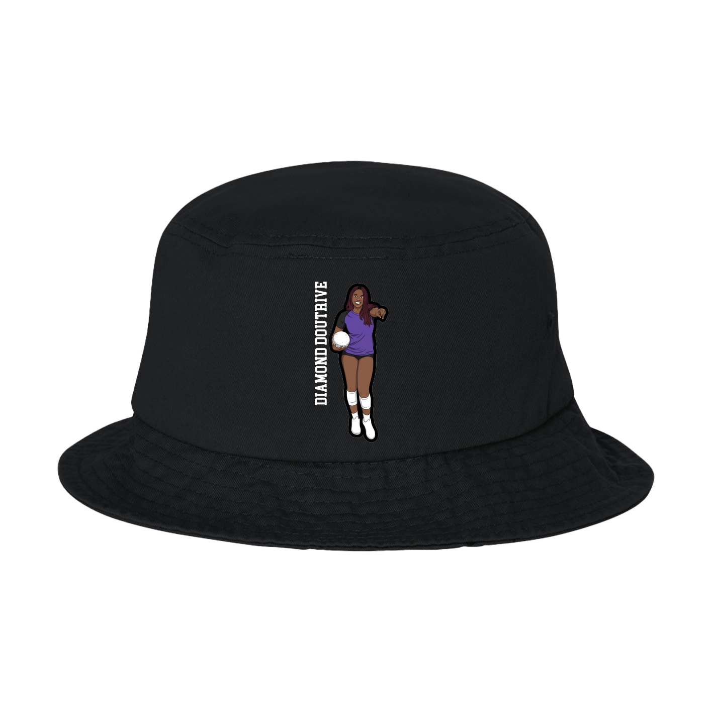 Bucket Cap — Name Vertical in Black