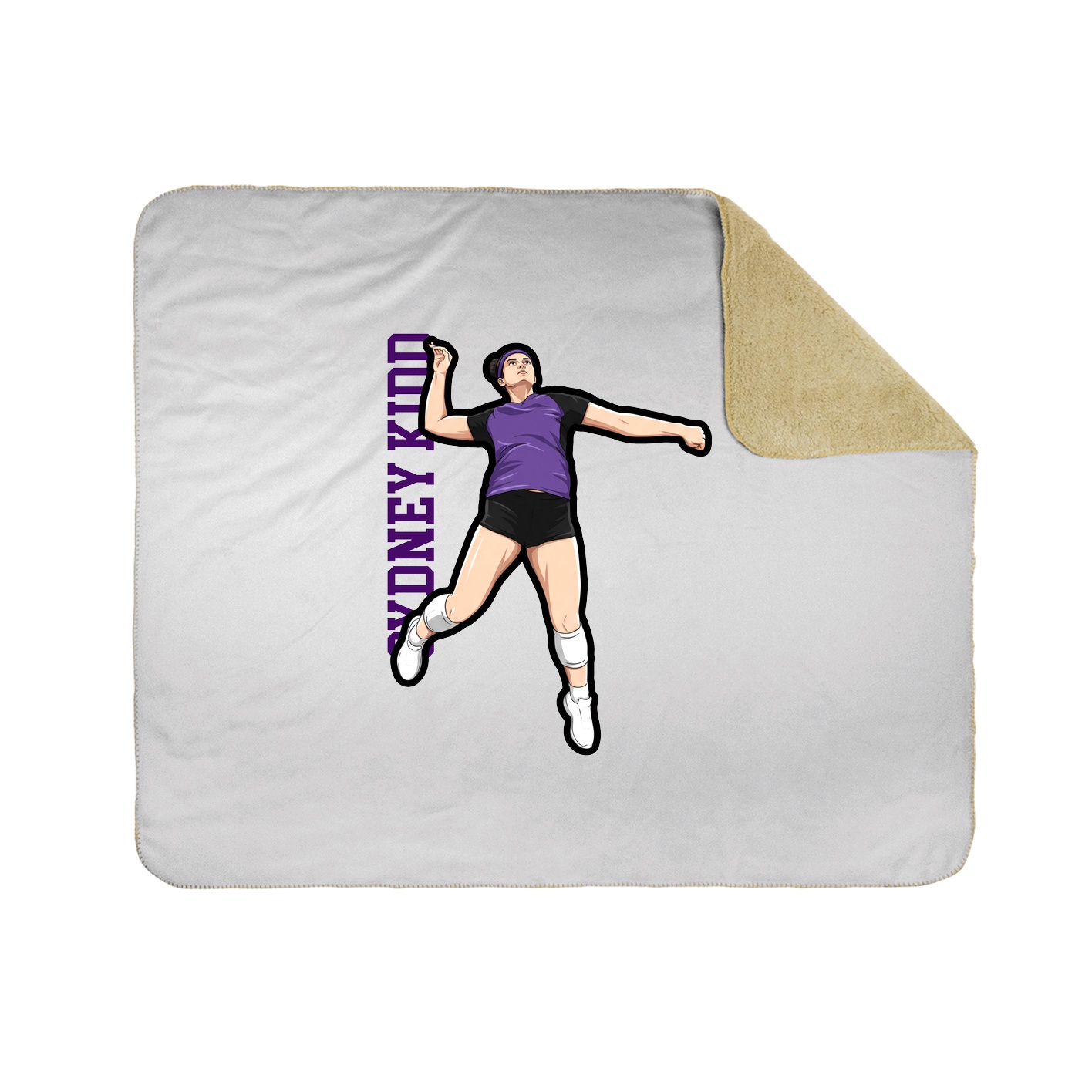 Throw Blanket — Name Vertical in White