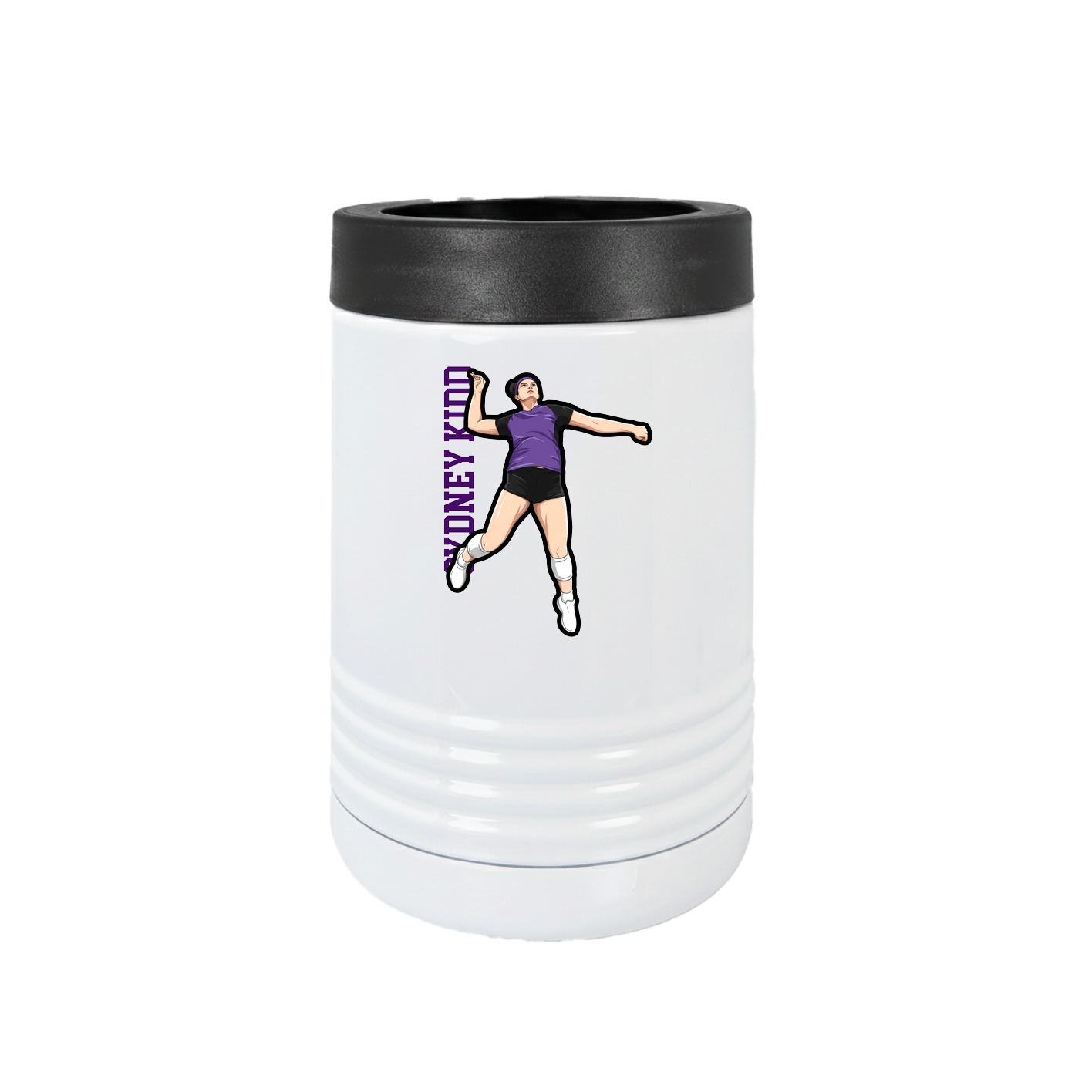 Beverage Holder — Name Vertical in White
