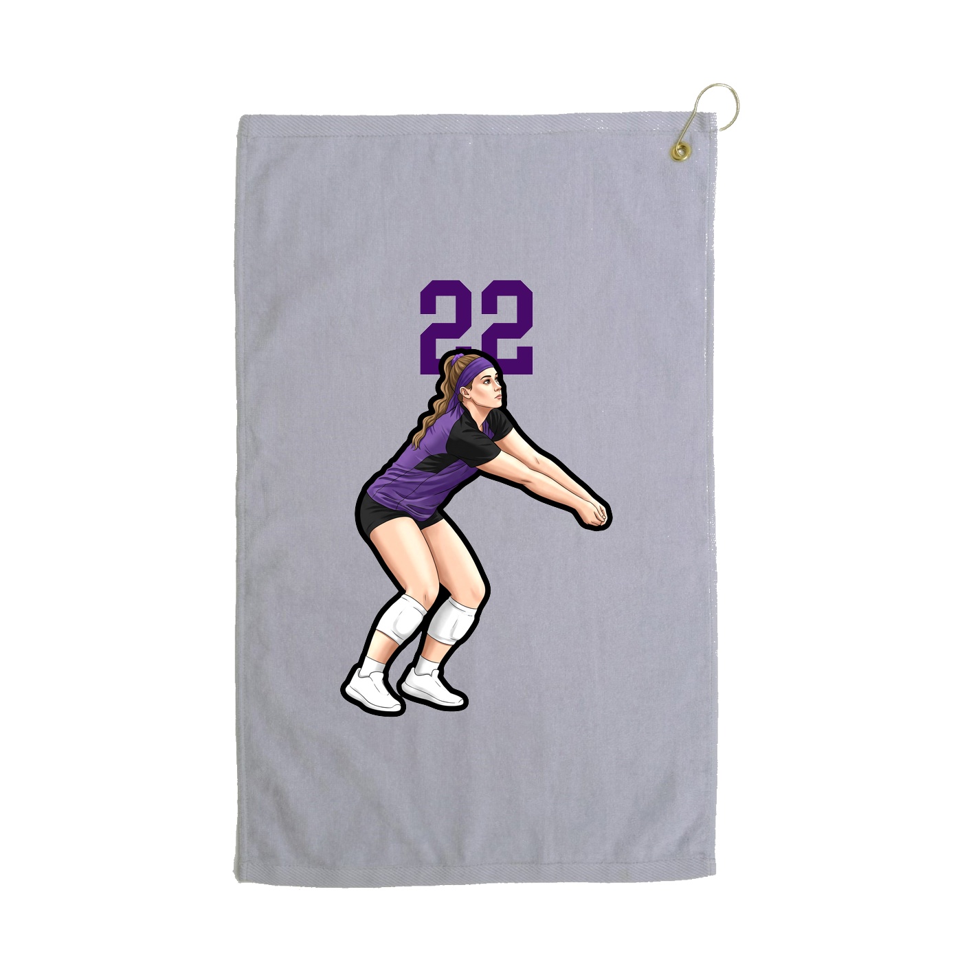 Golf Towel — Number Top in Grey