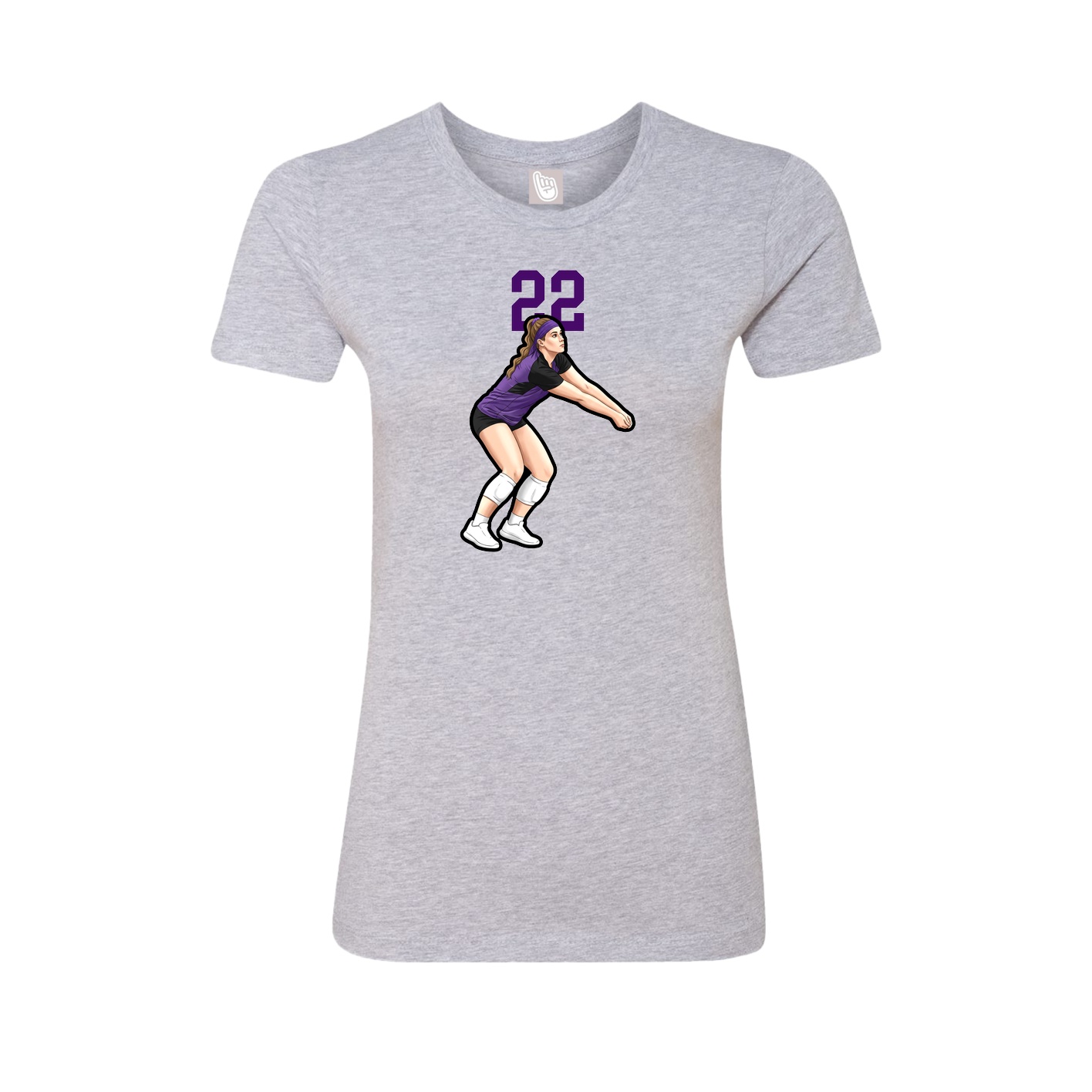 Fitted Women's Tee — Number Top in Grey