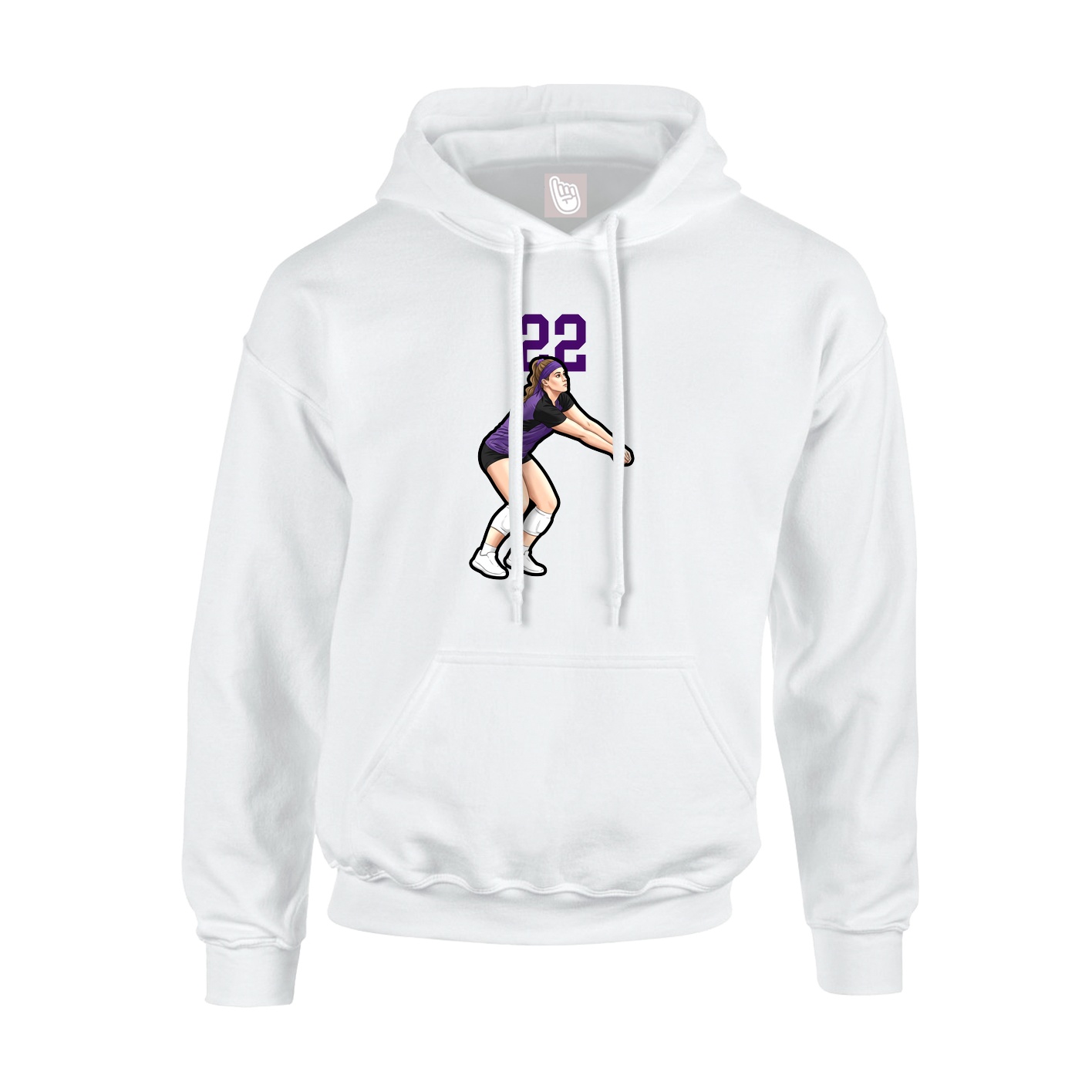 Hoodie — Number Top in White