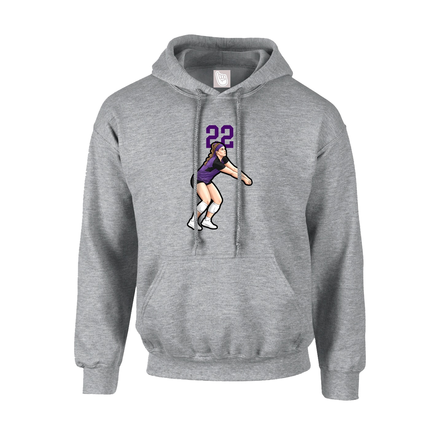 Youth Hoodie — Number Top in Grey