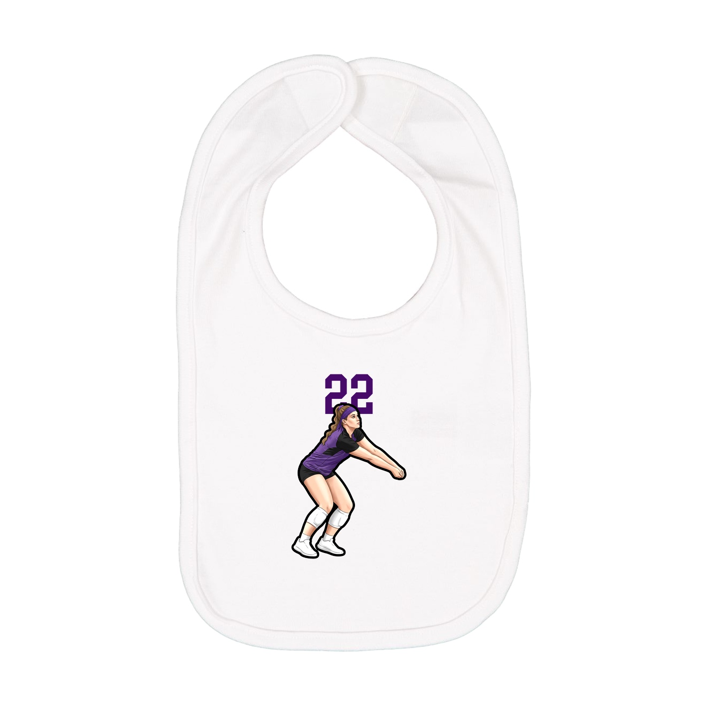 Infant Bib — Number Top in White