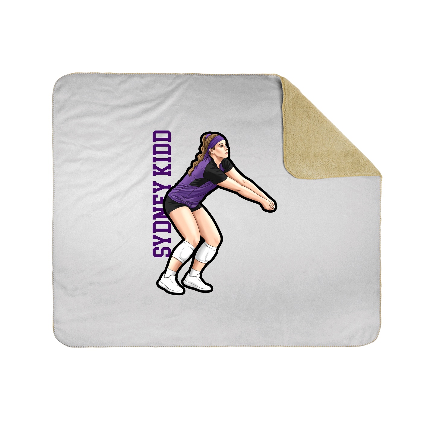Throw Blanket — Name Vertical in White