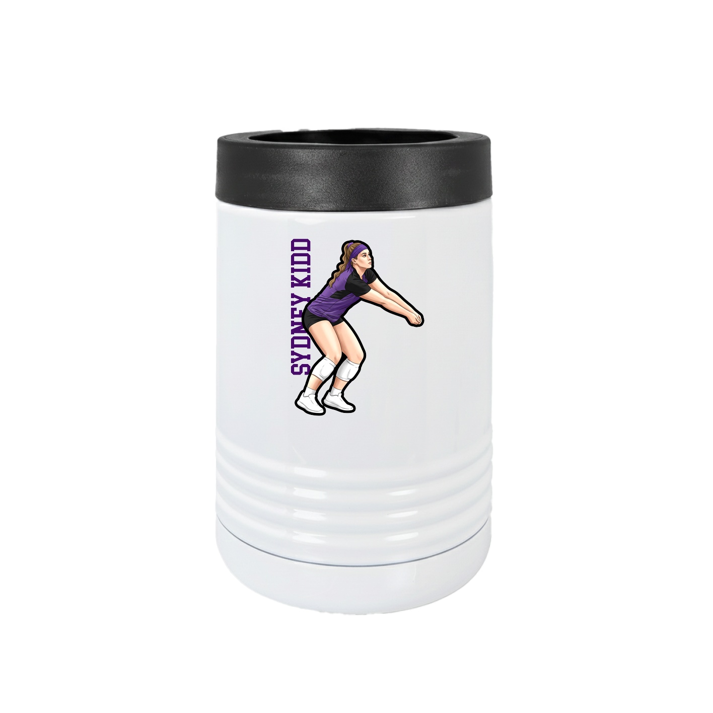 Beverage Holder — Name Vertical in White