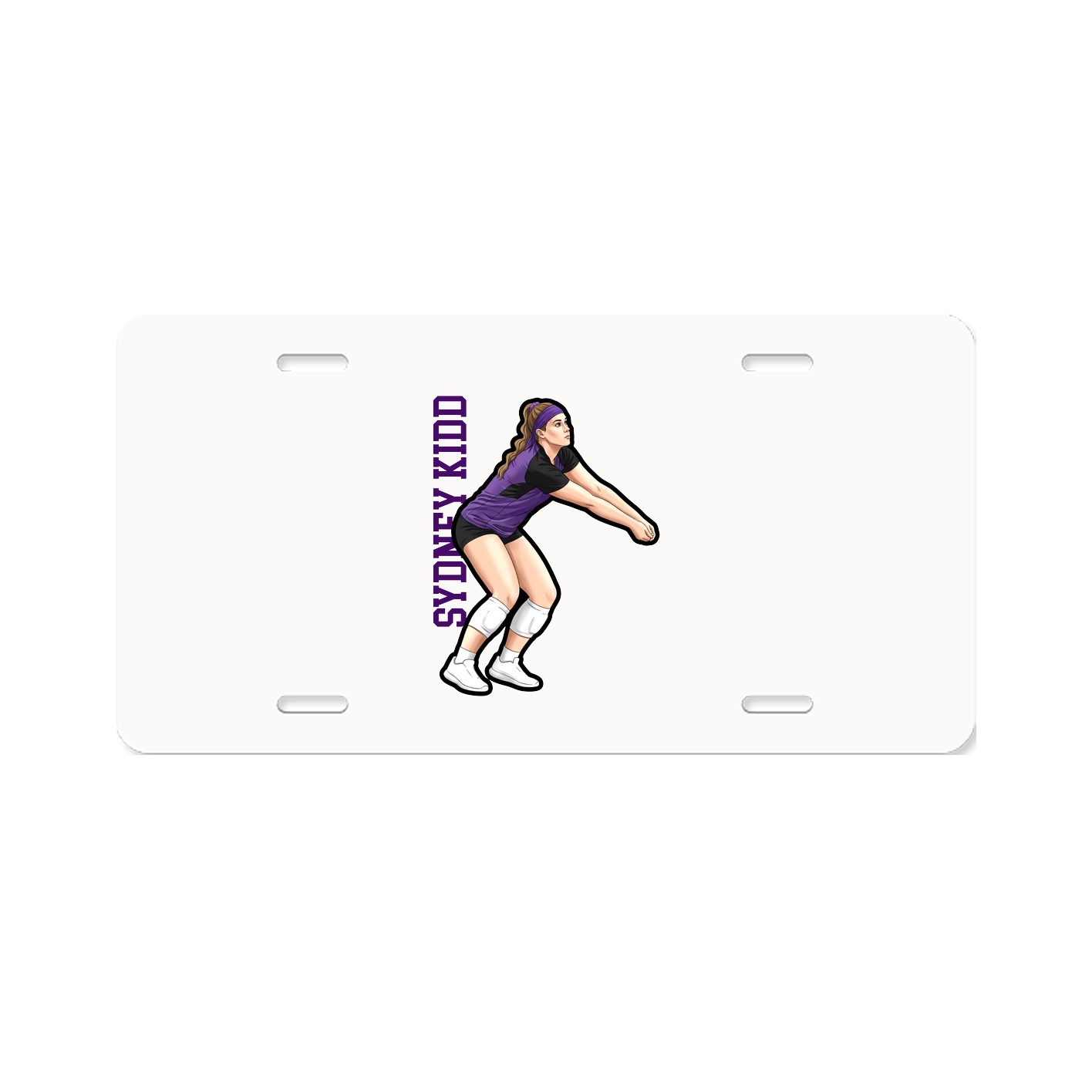 License Plate — Name Vertical in Classic