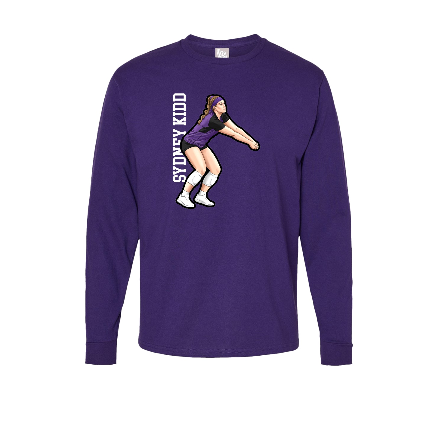 Long Sleeve Tee — Name Vertical in Purple