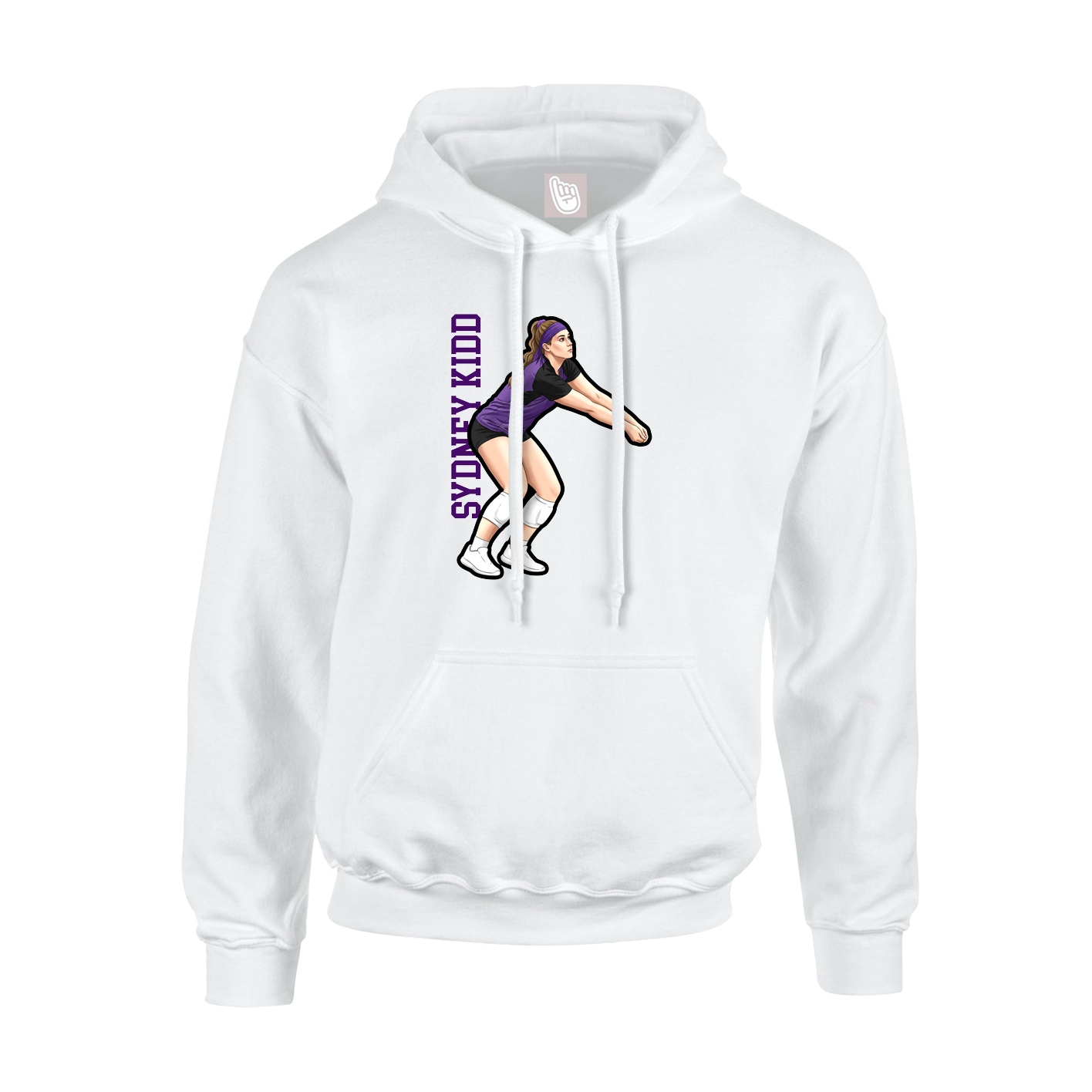 Youth Hoodie — Name Vertical in White
