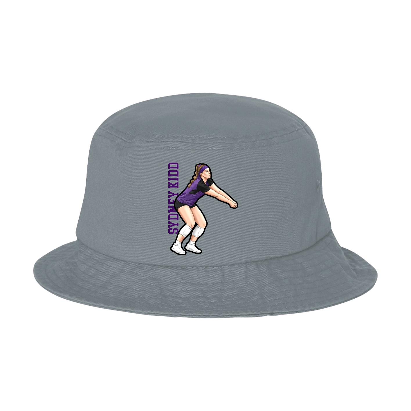Bucket Cap — Name Vertical in Grey