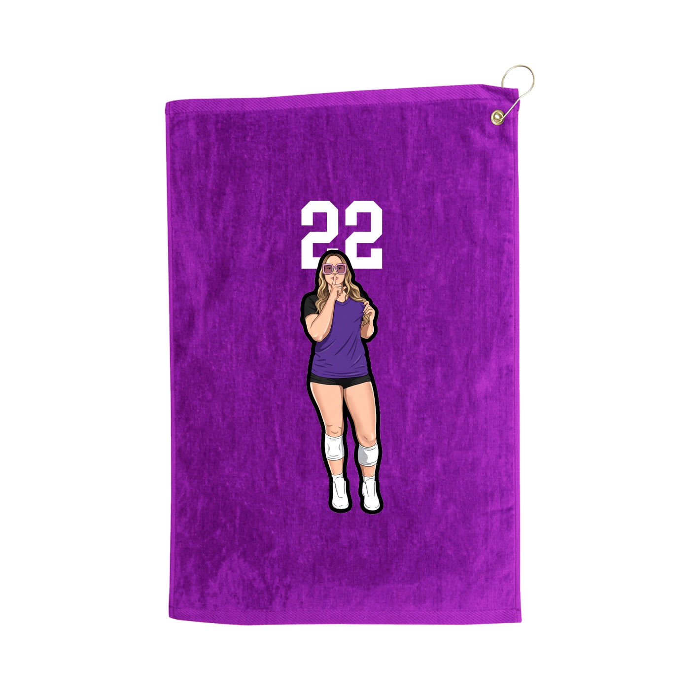 Golf Towel — Number Top in Purple