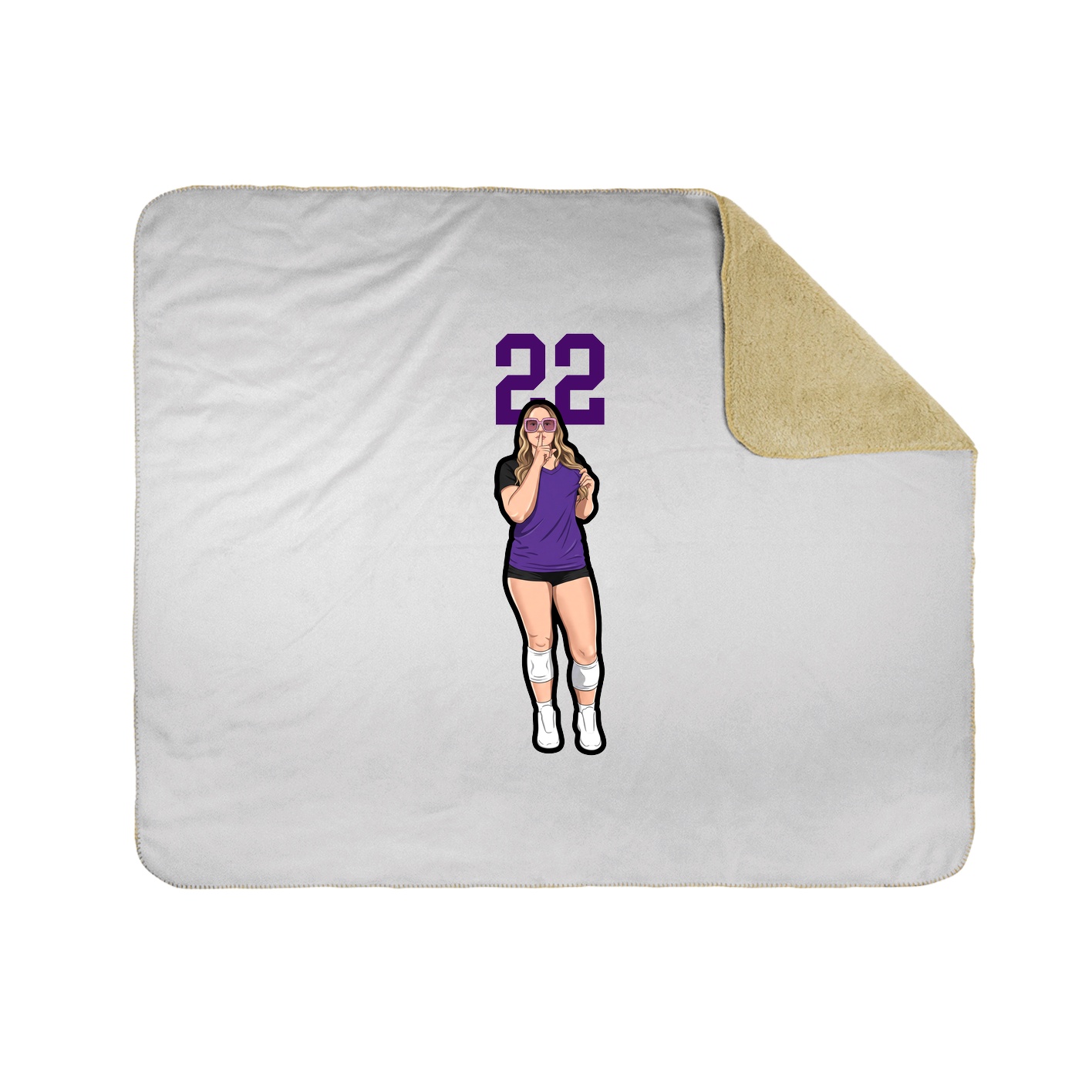 Throw Blanket — Number Top in White