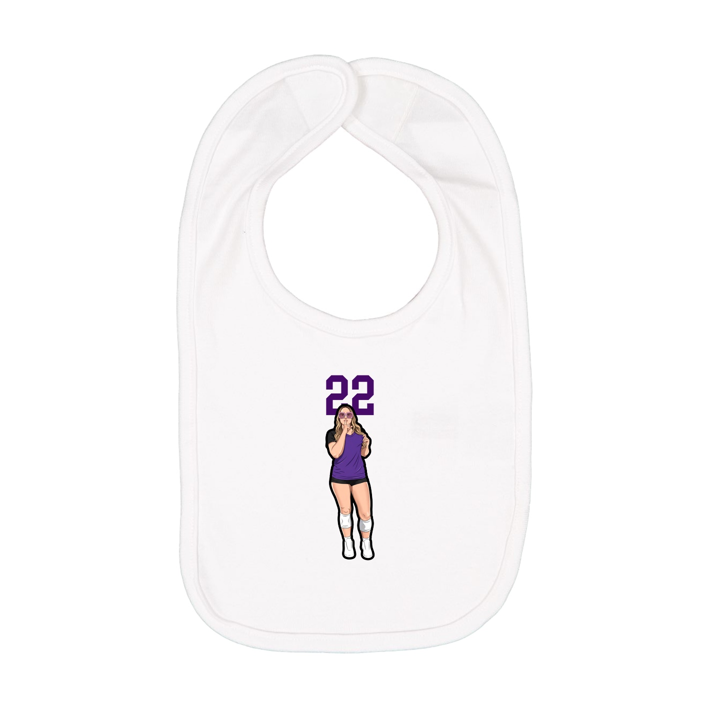 Infant Bib — Number Top in White