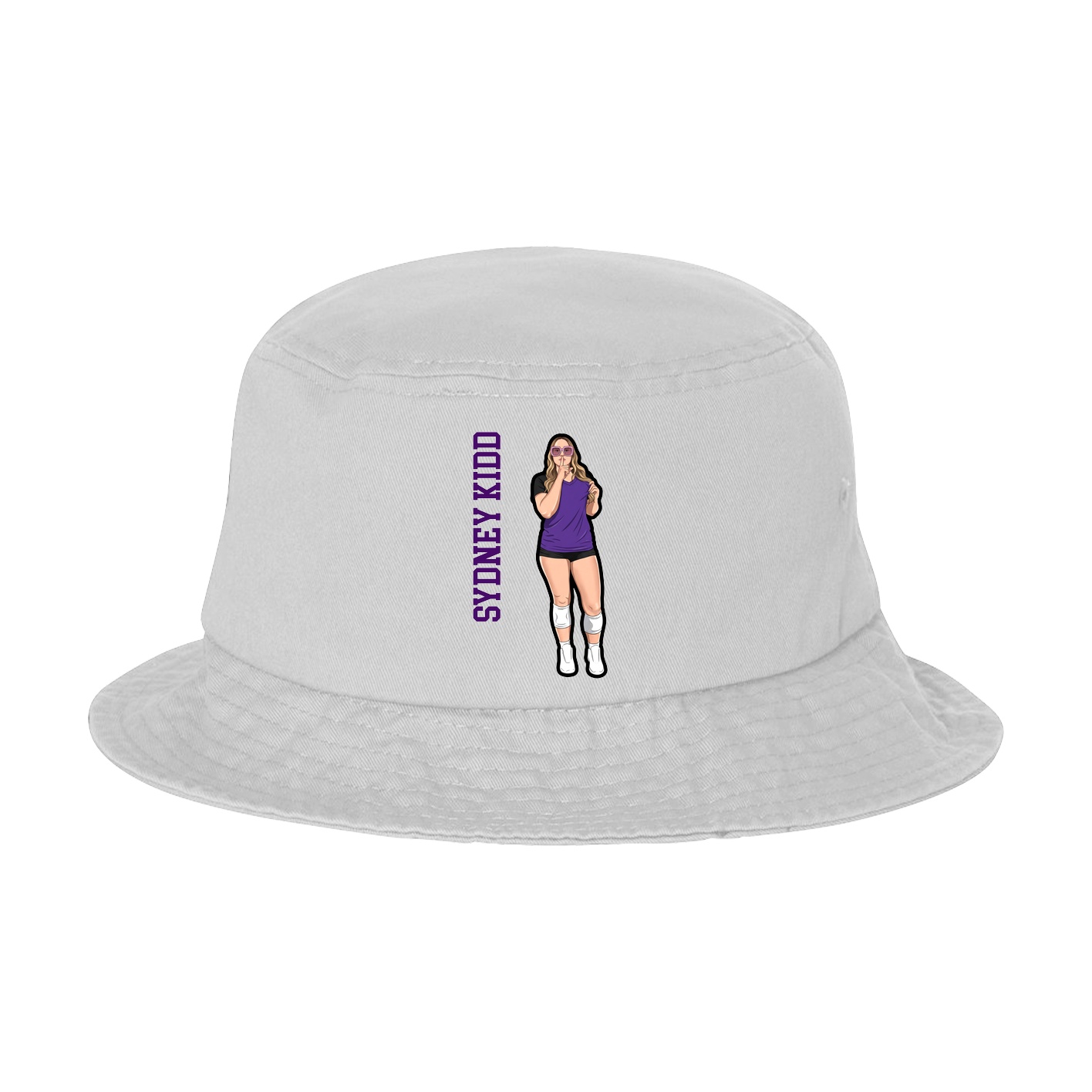Bucket Cap — Name Vertical in White
