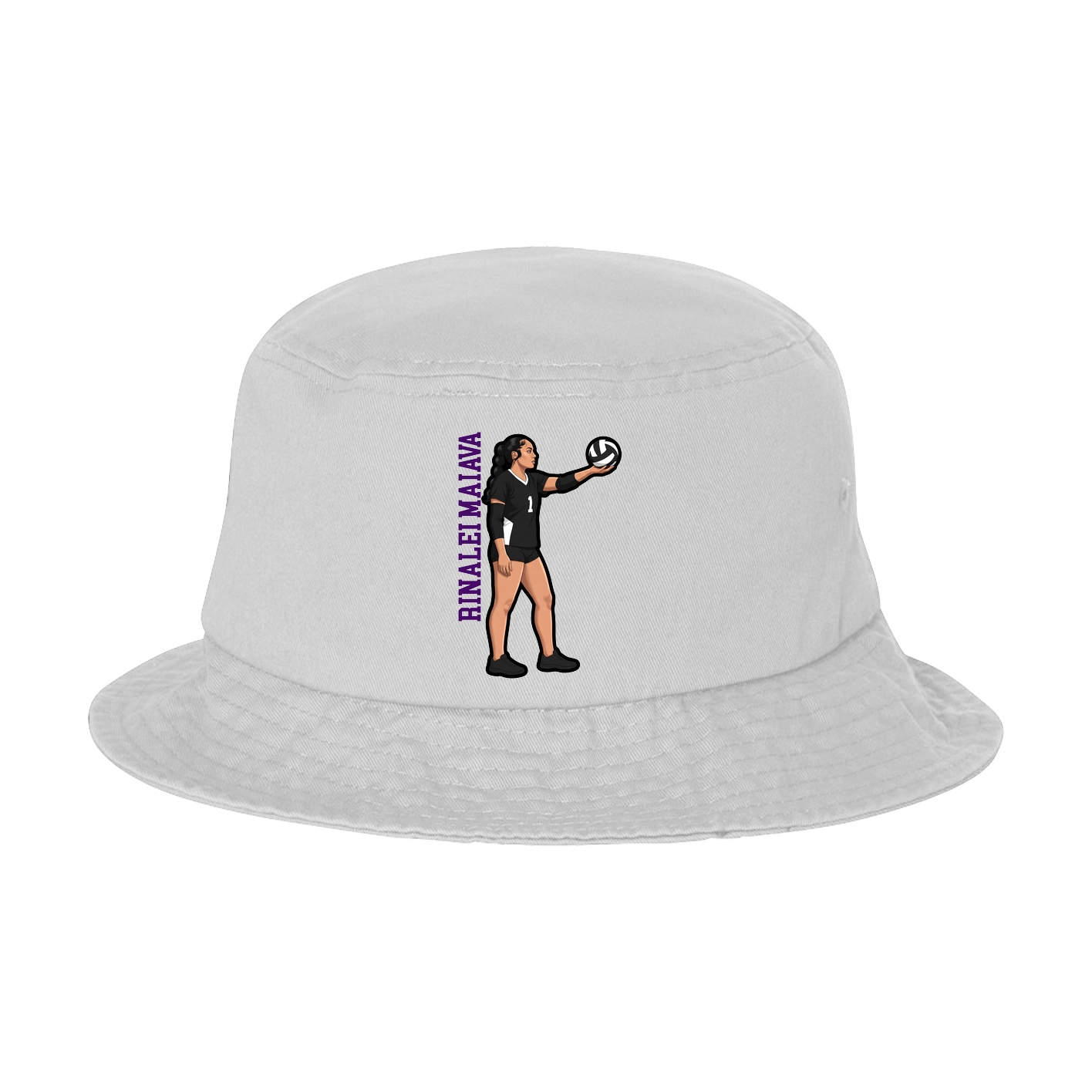 Bucket Cap — Name Vertical in White
