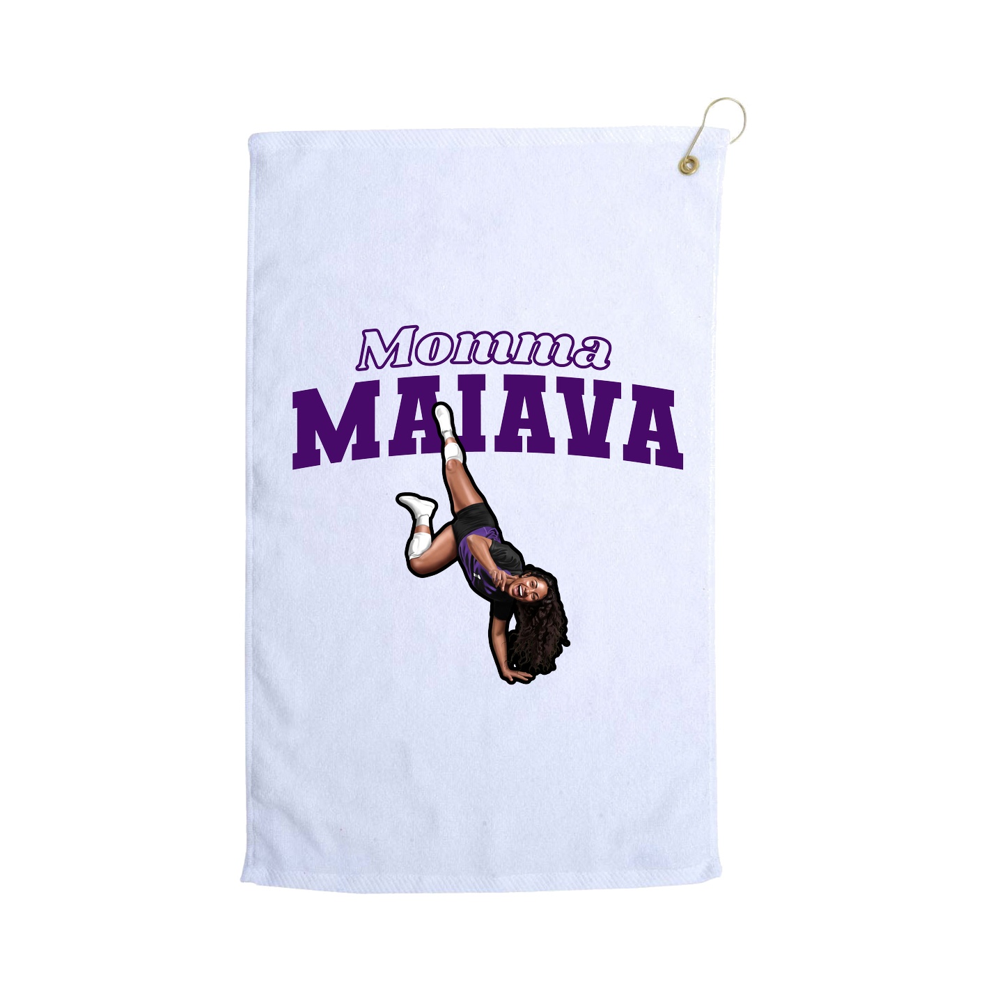 Golf Towel — Mothers Day Block in White