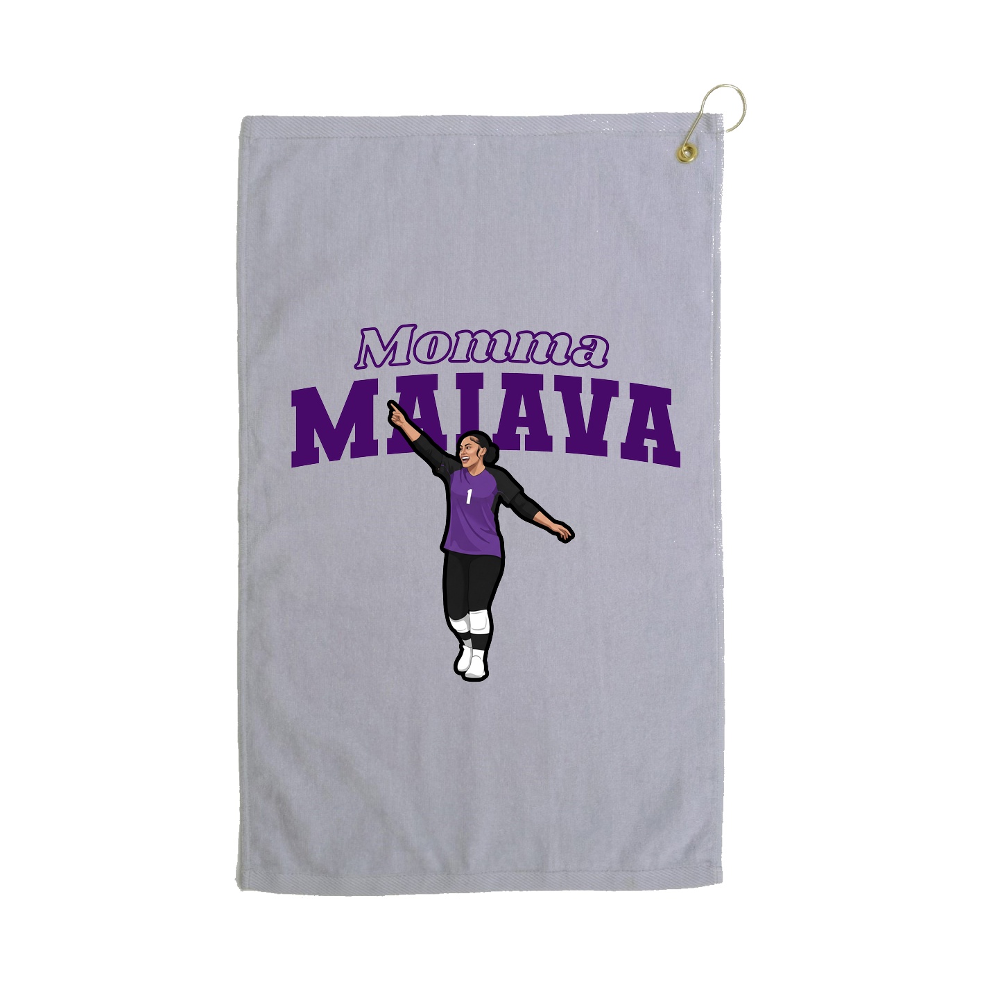 Golf Towel — Mothers Day Block in Grey