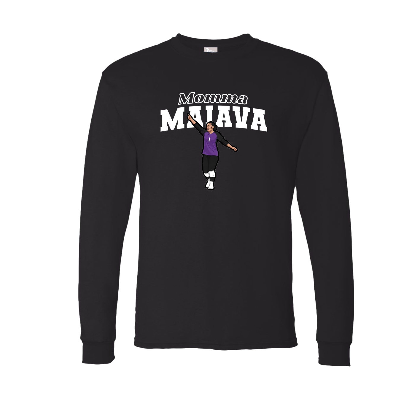 Long Sleeve Tee — Mothers Day Block in Black