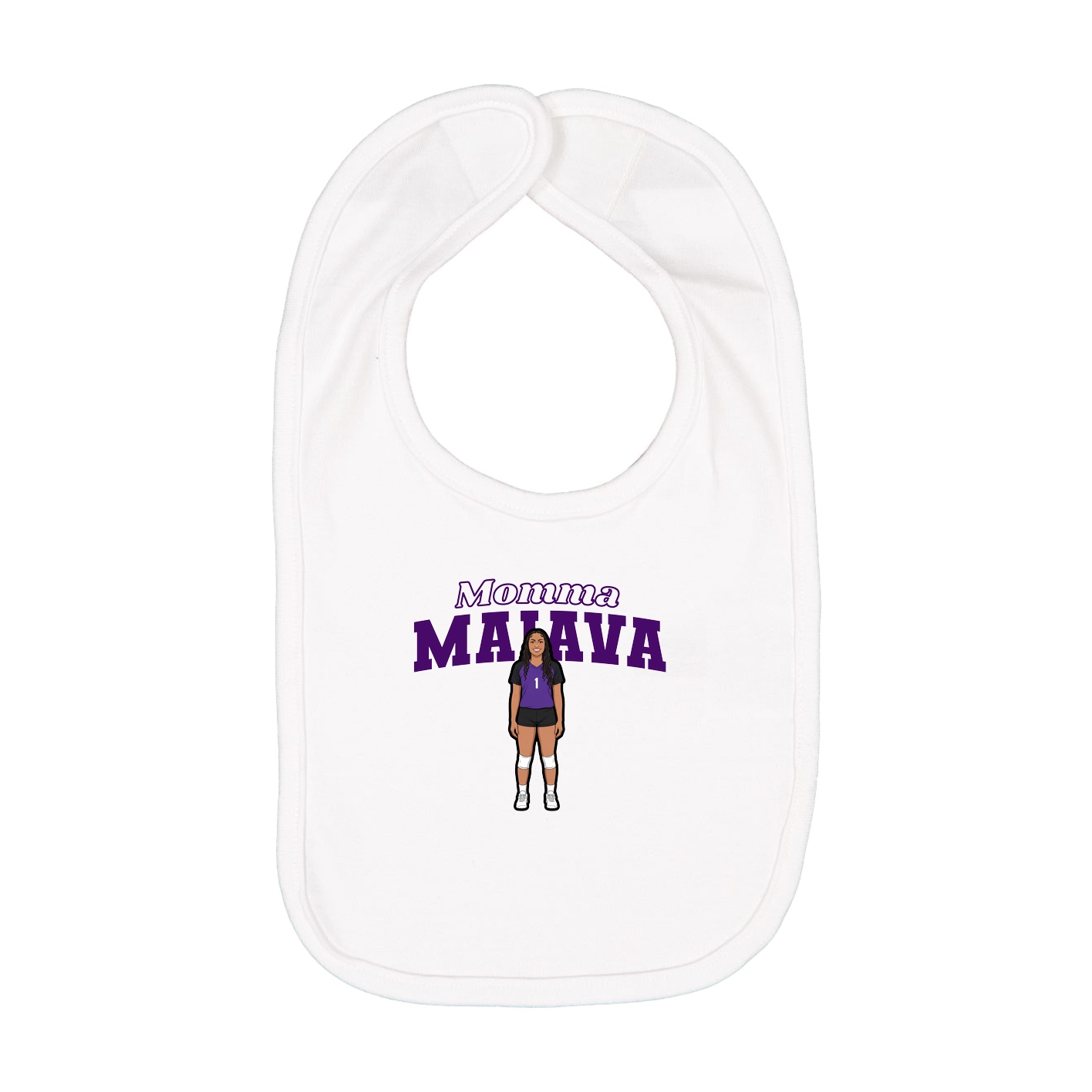 Infant Bib — Mothers Day Block in White