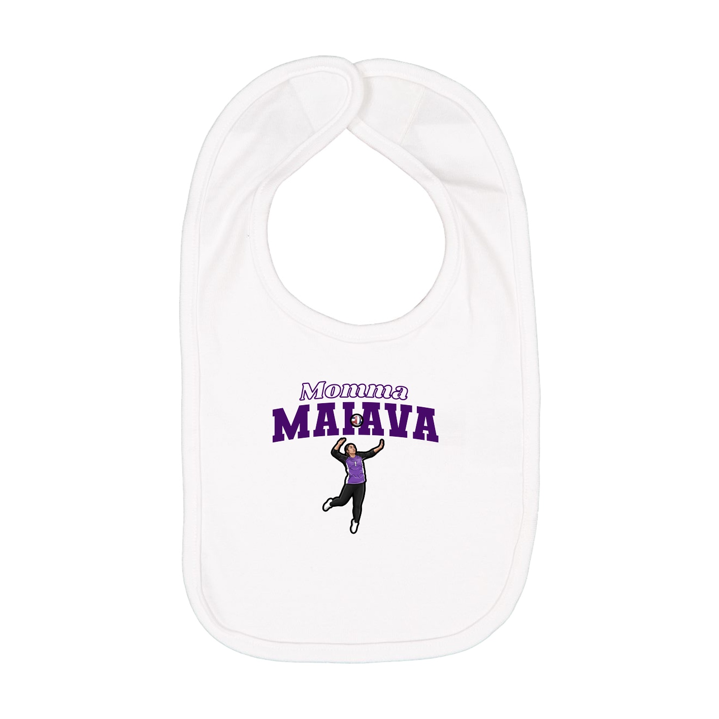Infant Bib — Mothers Day Block in White