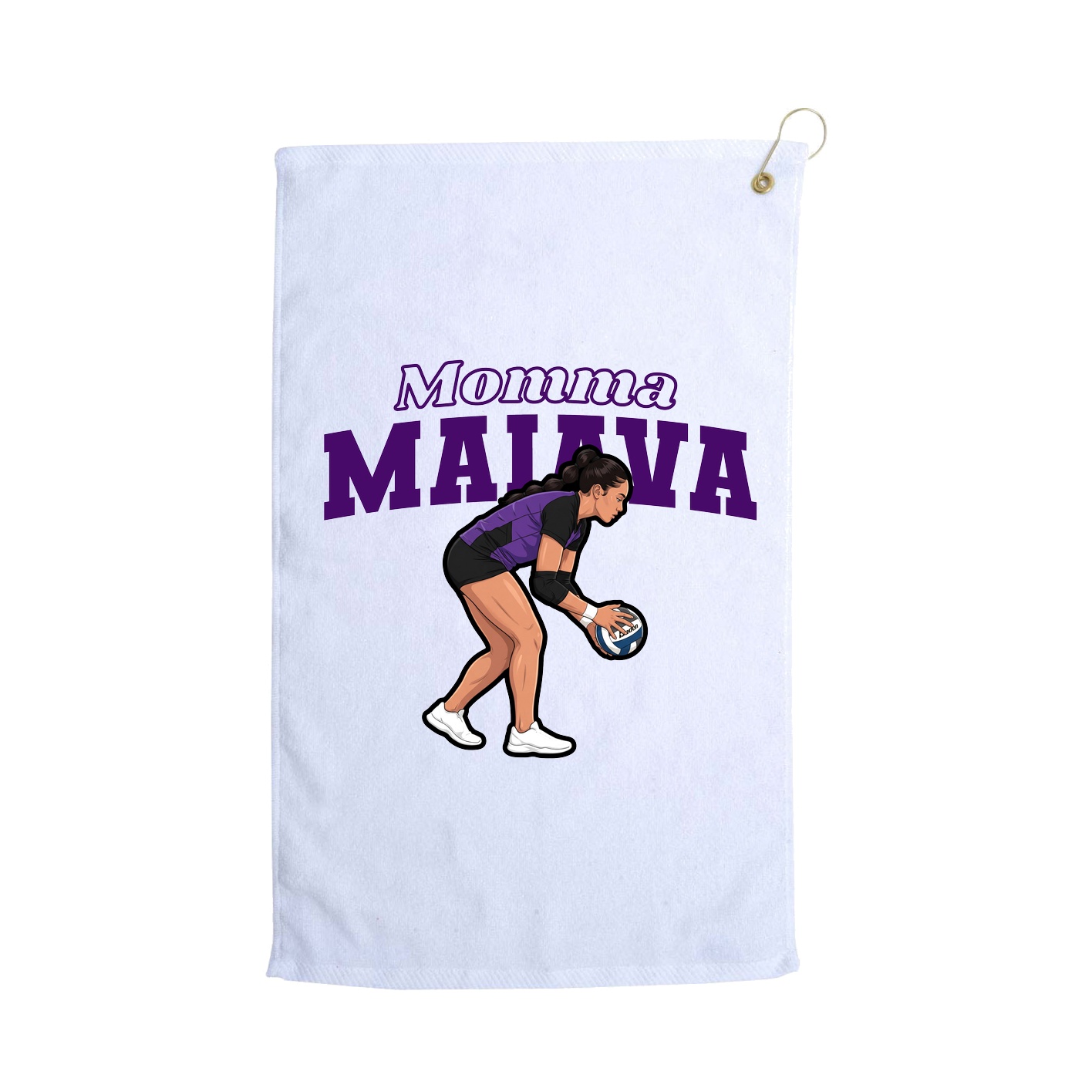 Golf Towel — Mothers Day Block in White
