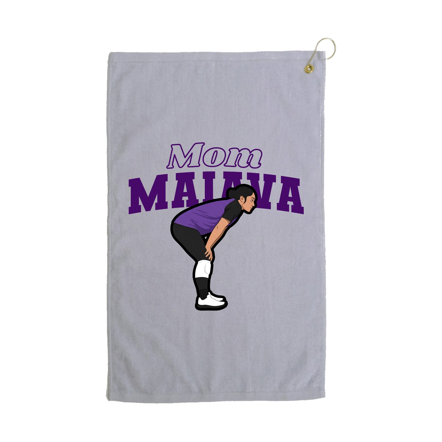 Golf Towel — Mothers Day Block in Grey