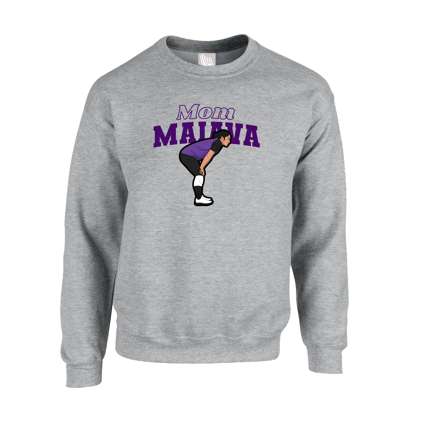 Fleece Crew — Mothers Day Block in Grey