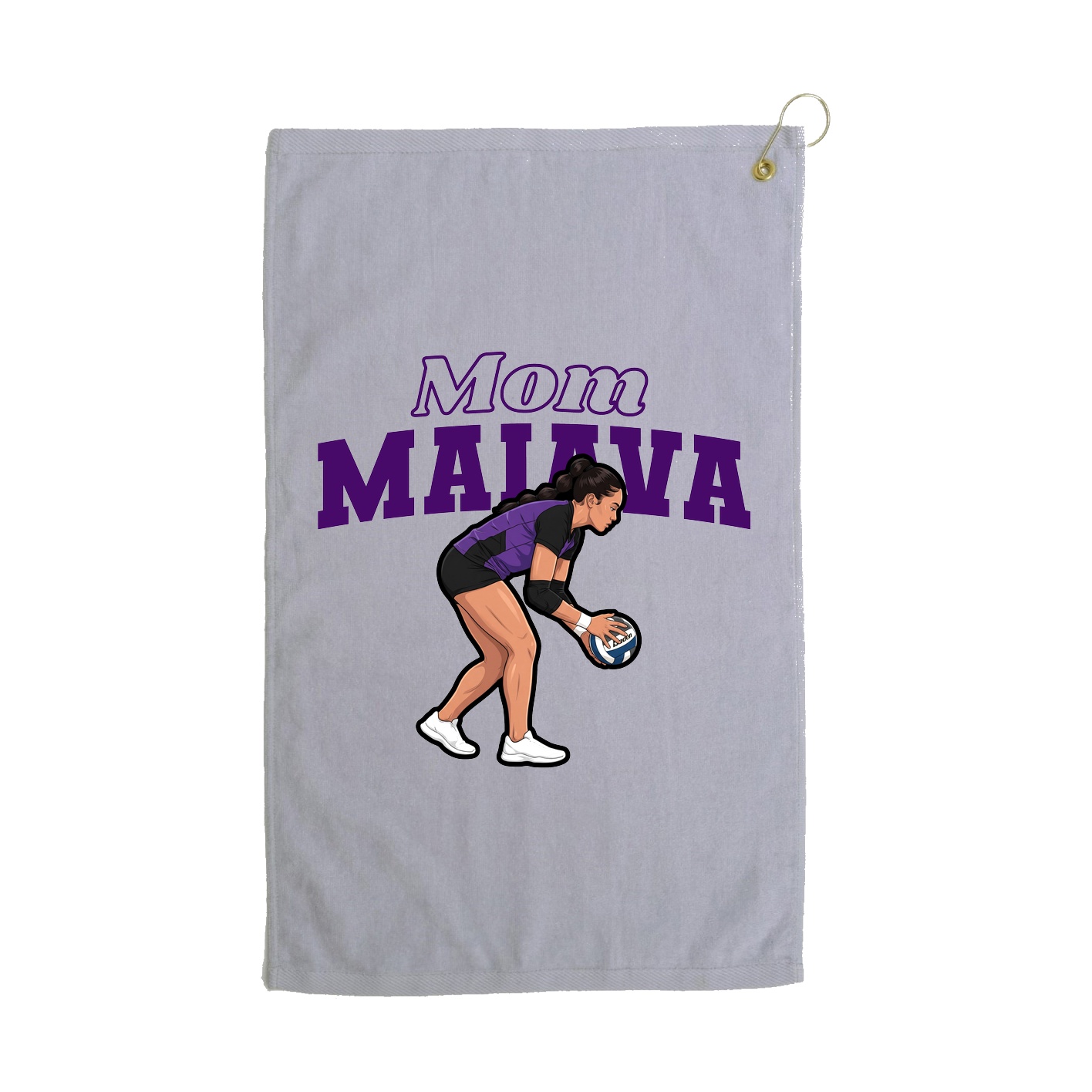 Golf Towel — Mothers Day Block in Grey