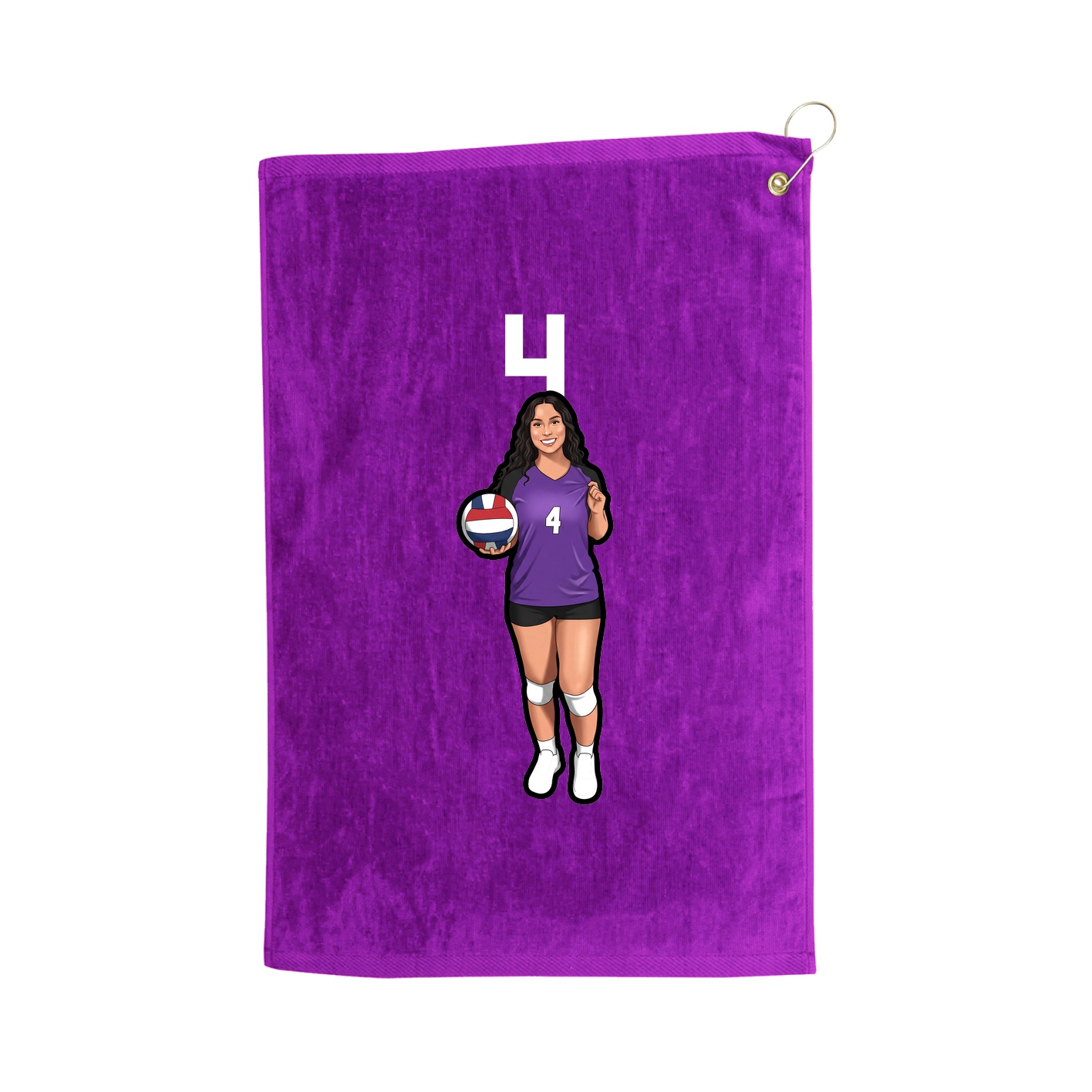 Golf Towel — Number Top in Purple