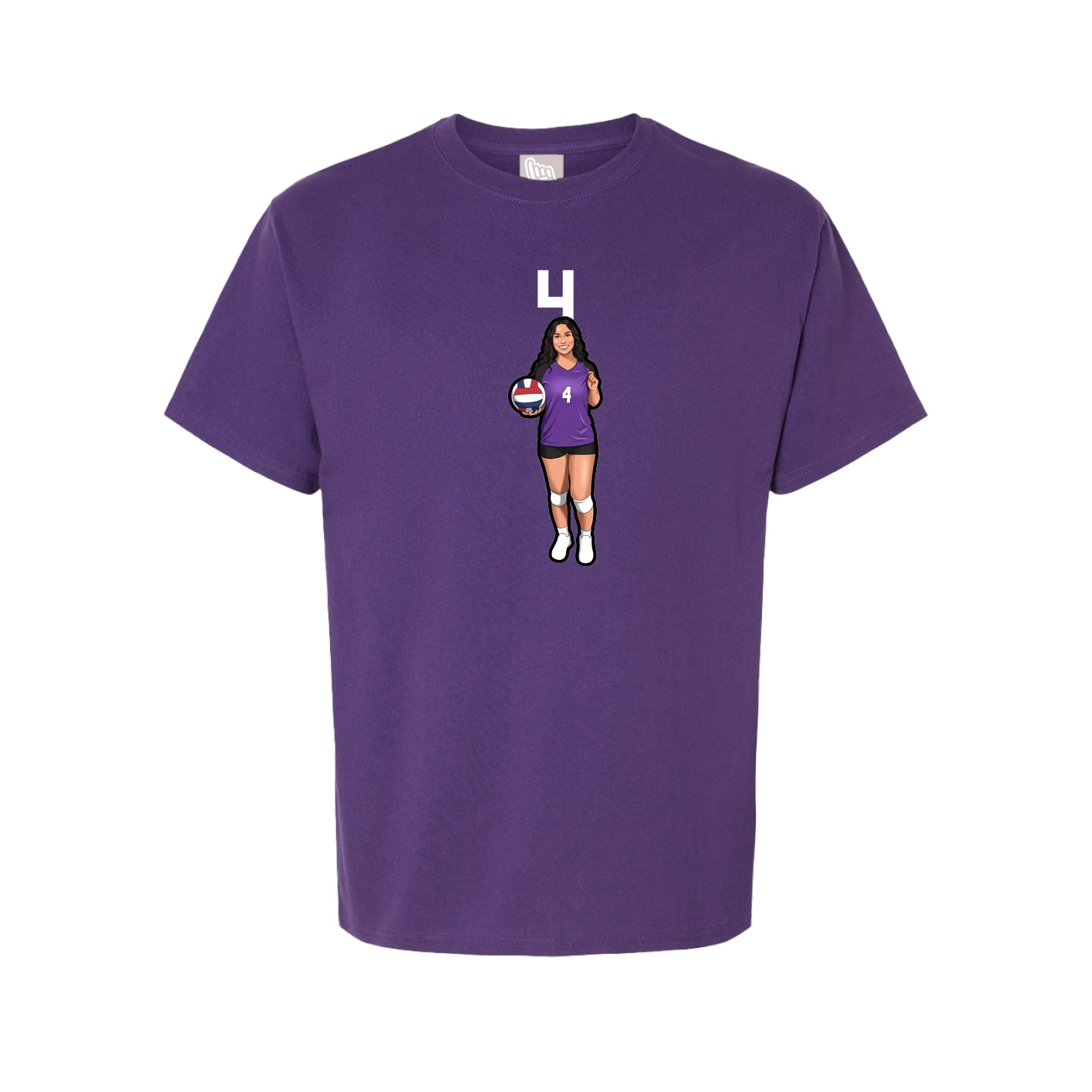 Youth Tee — Number Top in Purple