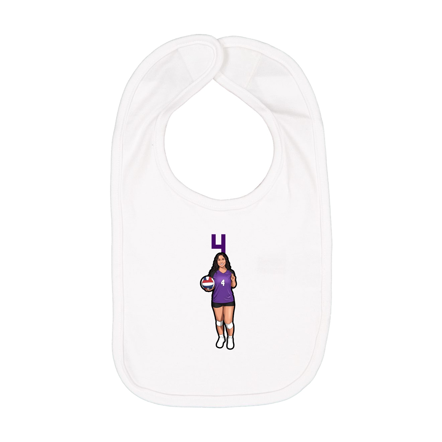 Infant Bib — Number Top in White