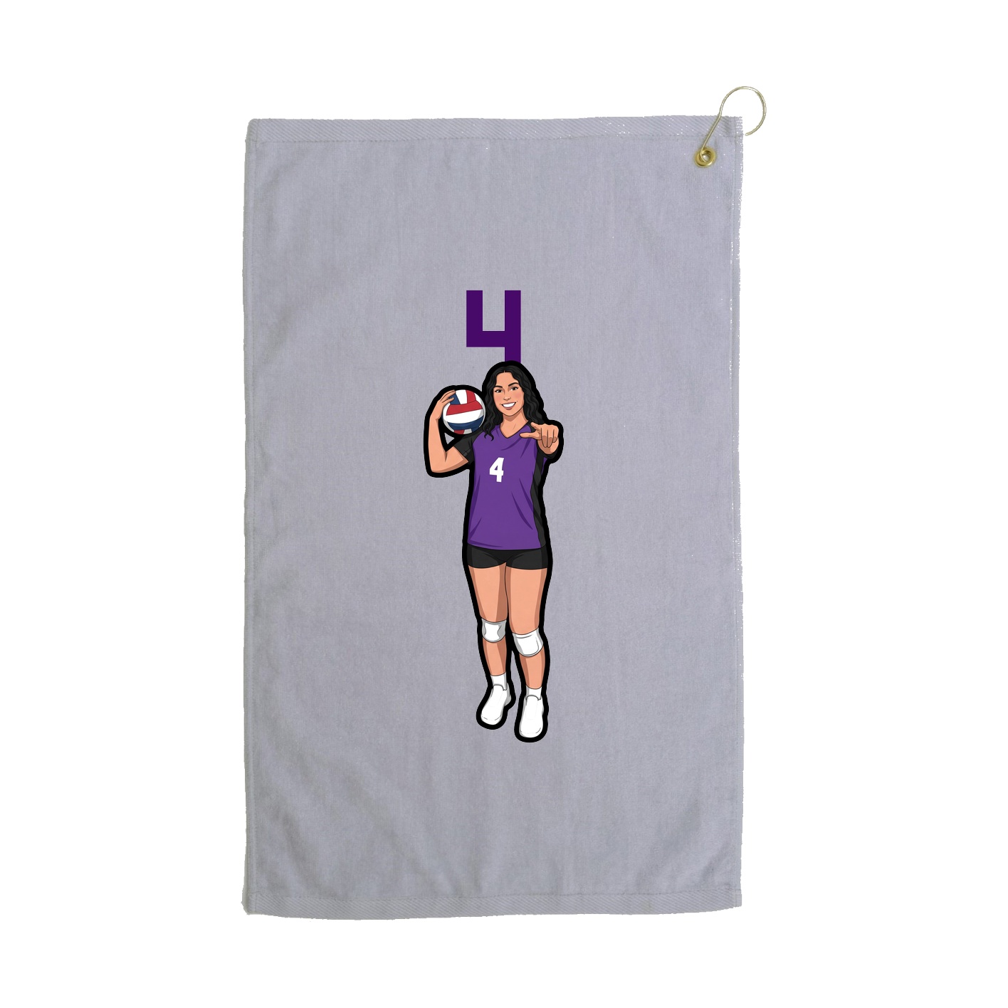 Golf Towel — Number Top in Grey