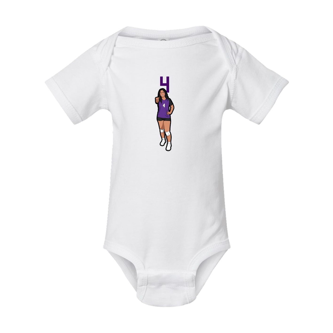 Baby Onesie — Number Top in White