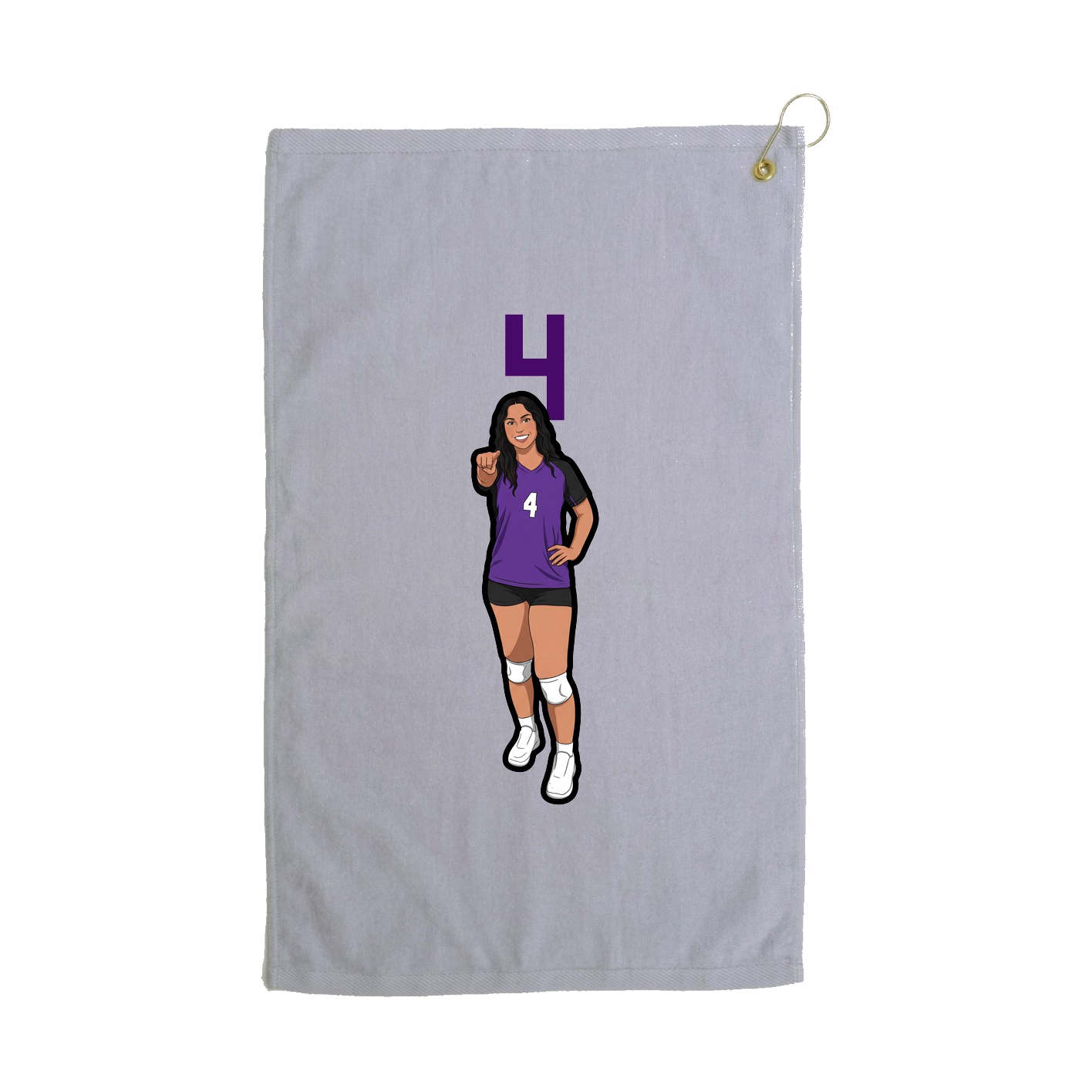 Golf Towel — Number Top in Grey