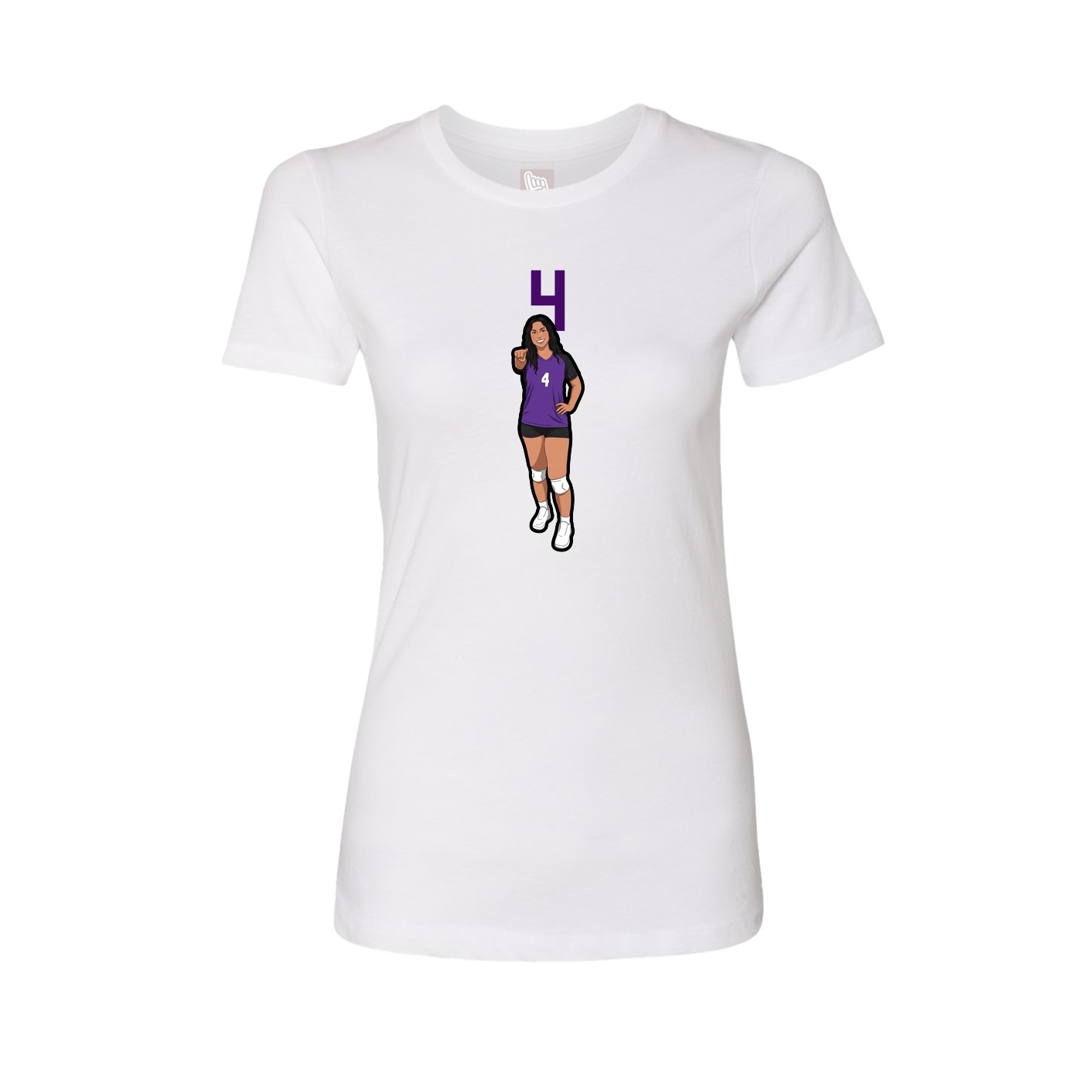 Womens Tee — Number Top in White