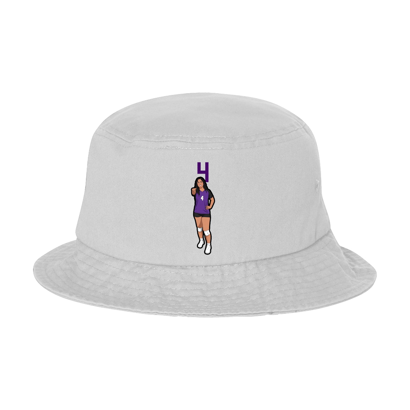Bucket Cap — Number Top in White