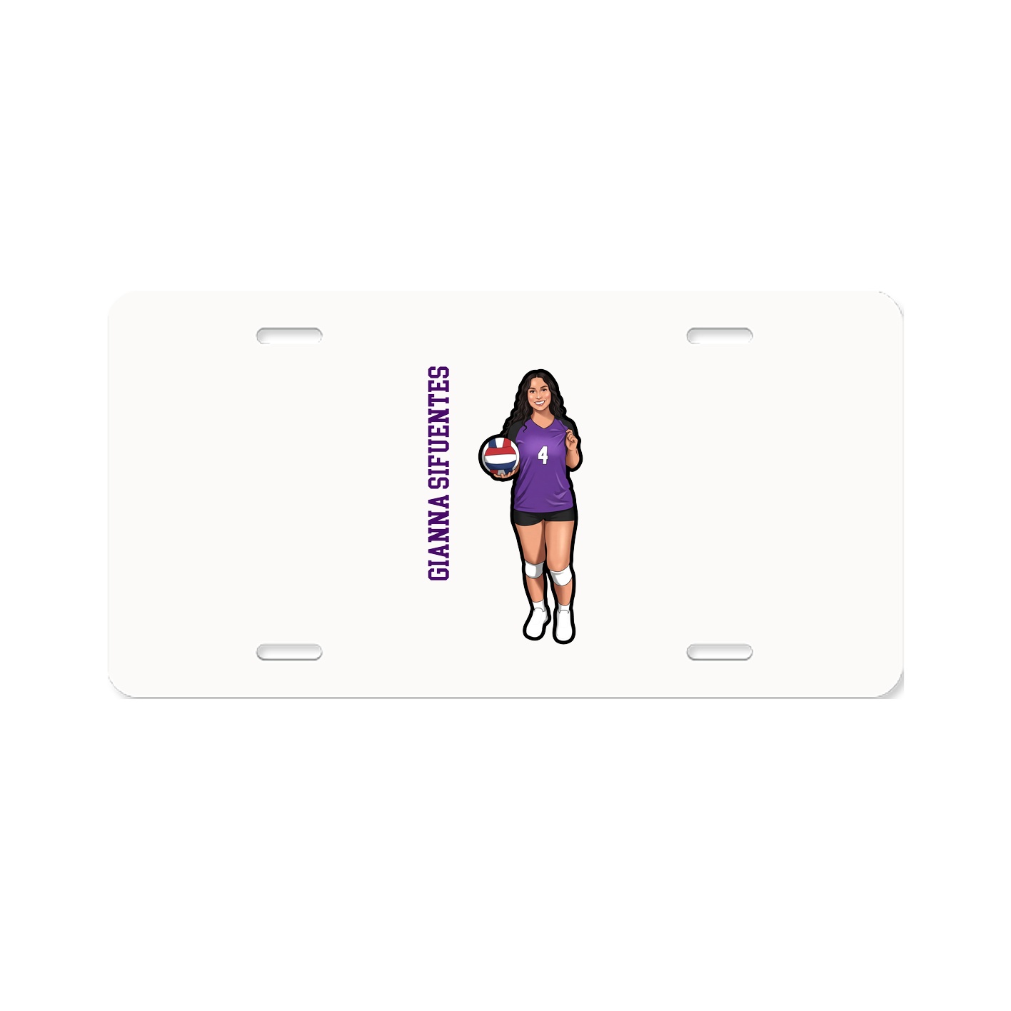 License Plate — Name Vertical in Classic